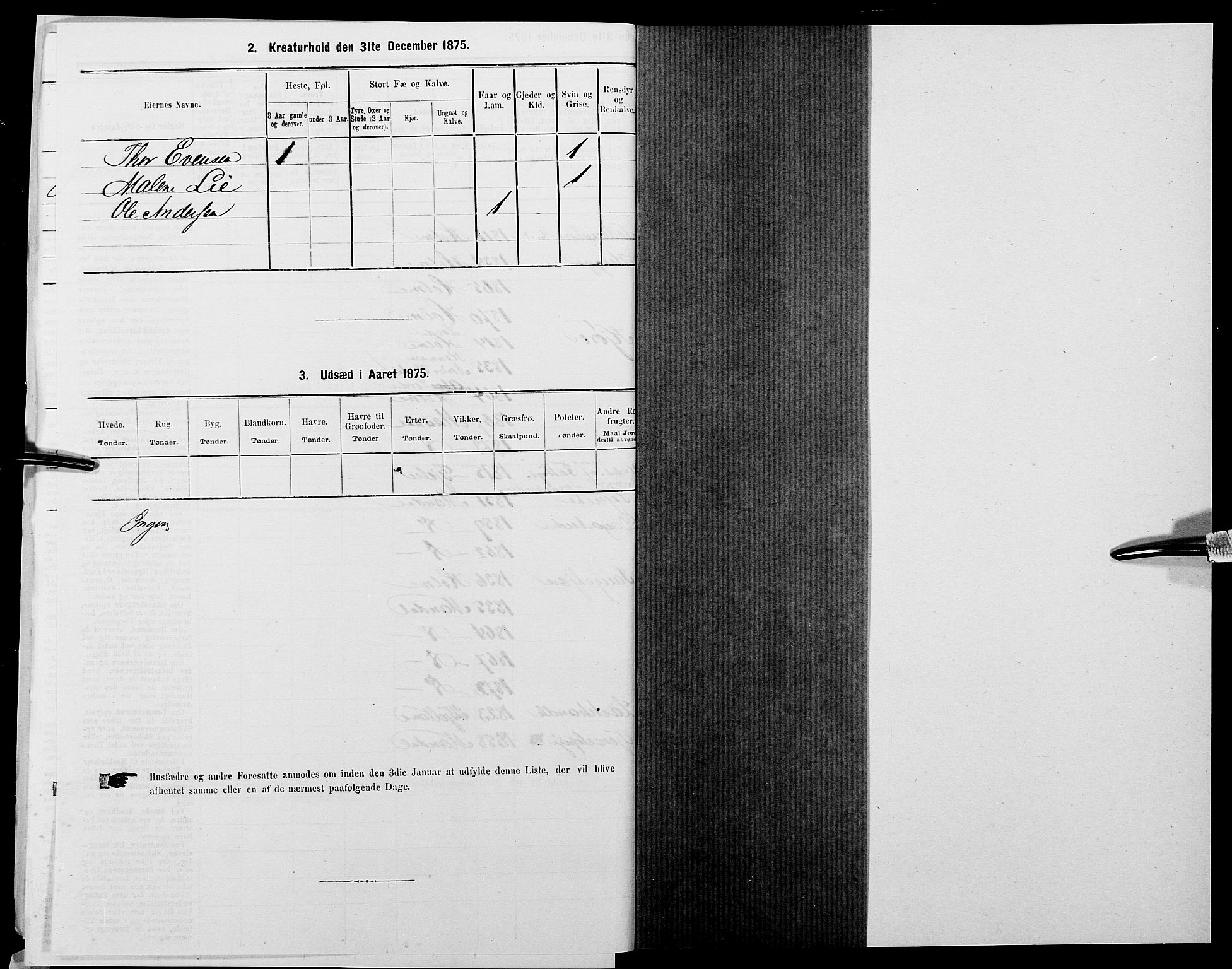 SAK, 1875 census for 1002B Mandal/Mandal, 1875, p. 842