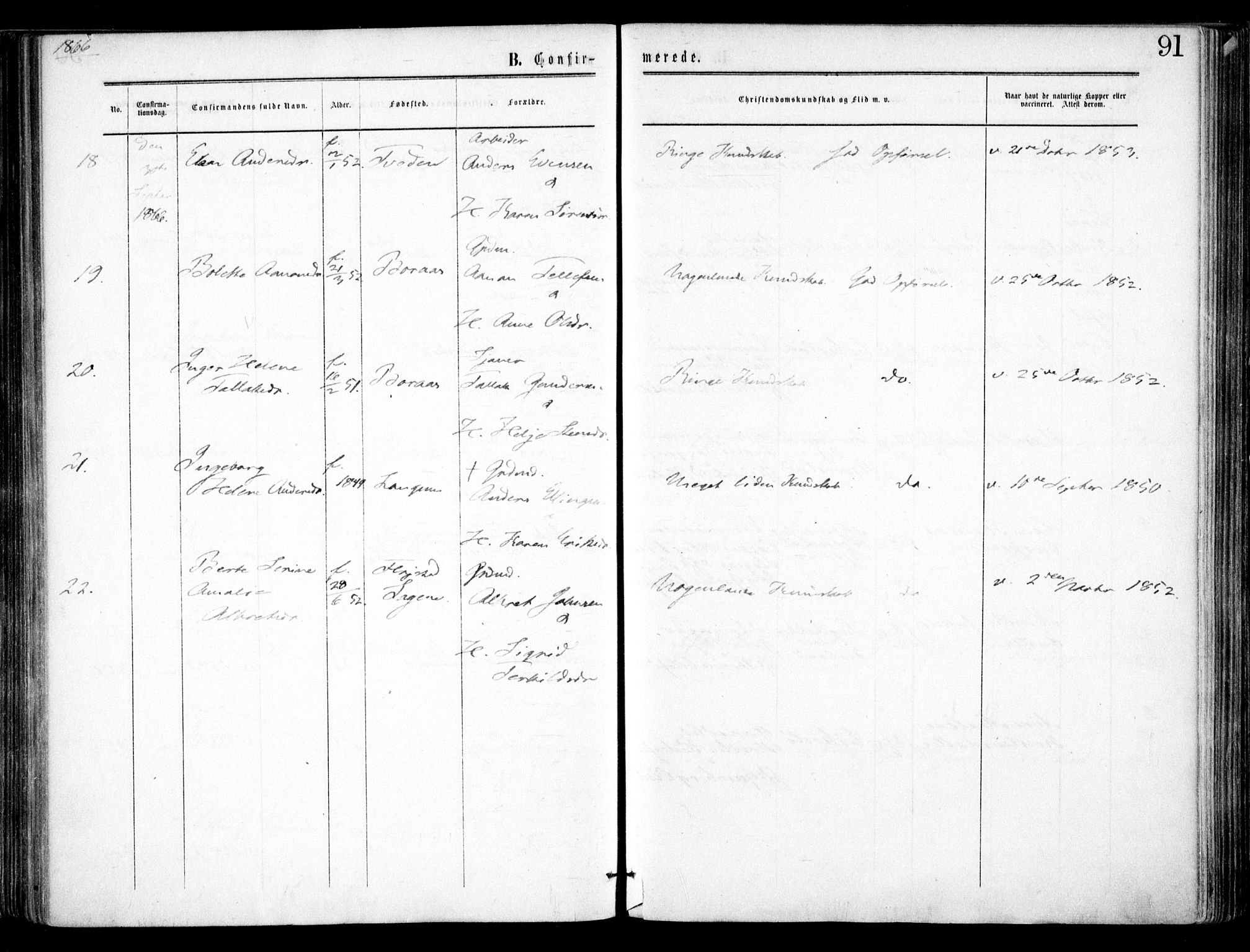 Austre Moland sokneprestkontor, AV/SAK-1111-0001/F/Fa/Faa/L0008: Parish register (official) no. A 8, 1858-1868, p. 91