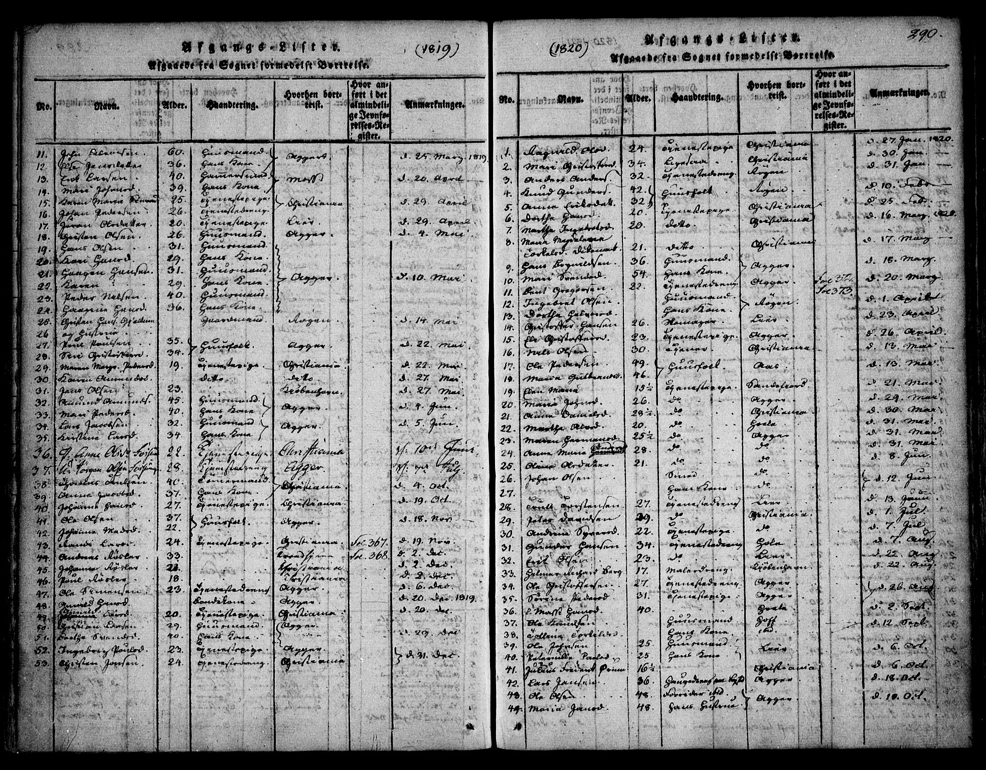 Asker prestekontor Kirkebøker, SAO/A-10256a/F/Fa/L0006: Parish register (official) no. I 6, 1814-1824, p. 290