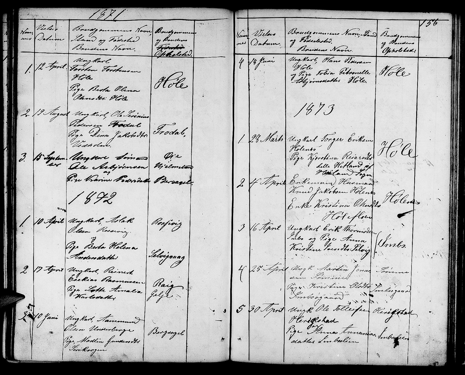 Høgsfjord sokneprestkontor, SAST/A-101624/H/Ha/Hab/L0001: Parish register (copy) no. B 1, 1855-1885, p. 156