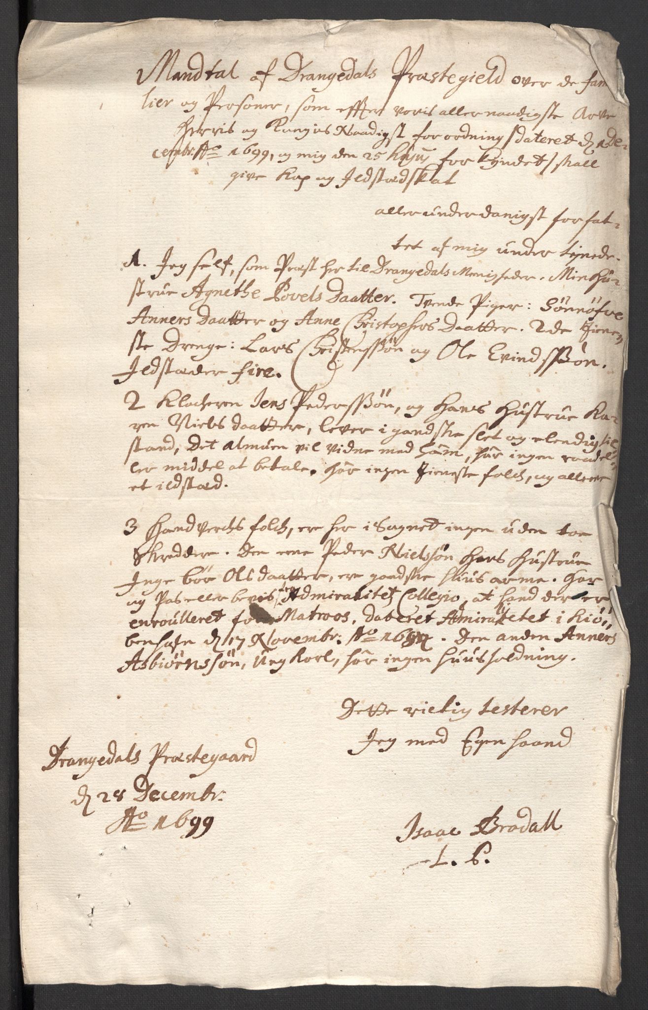 Rentekammeret inntil 1814, Reviderte regnskaper, Fogderegnskap, AV/RA-EA-4092/R36/L2104: Fogderegnskap Øvre og Nedre Telemark og Bamble, 1700, p. 389