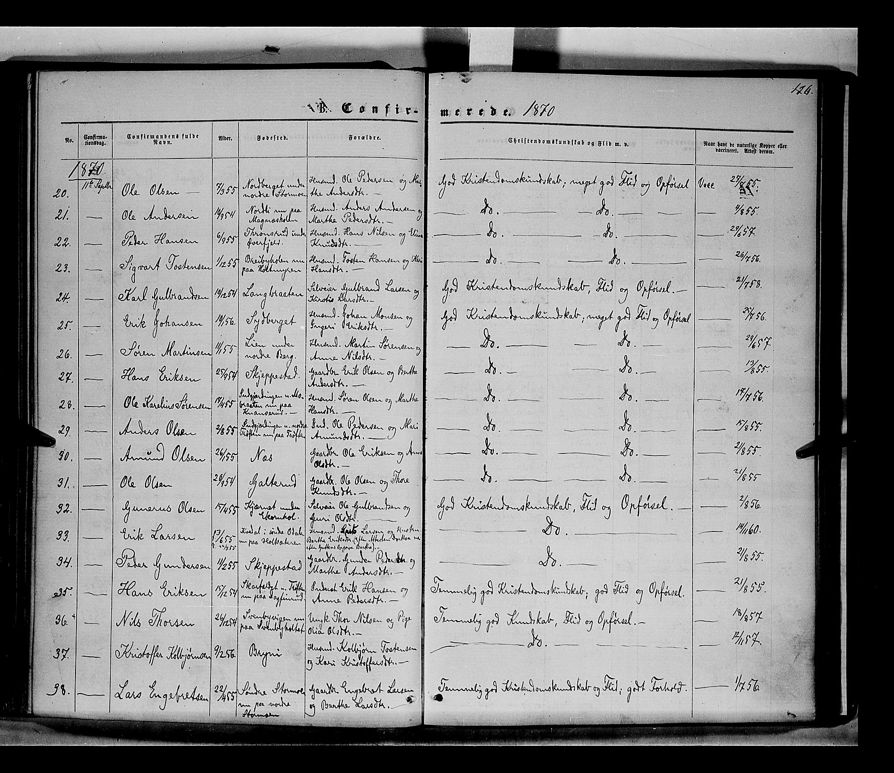 Nord-Odal prestekontor, AV/SAH-PREST-032/H/Ha/Haa/L0004: Parish register (official) no. 4, 1866-1873, p. 126