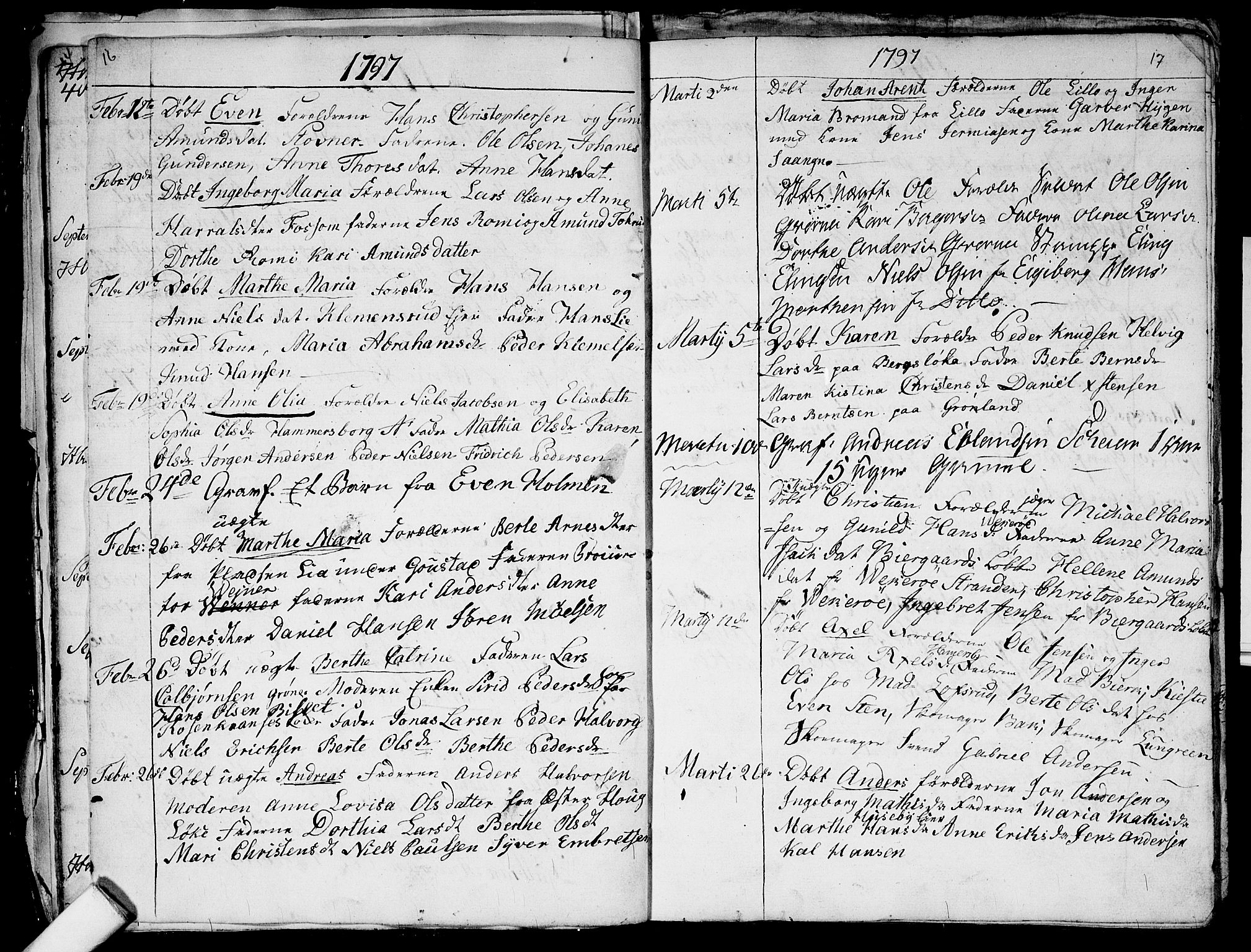 Aker prestekontor kirkebøker, AV/SAO-A-10861/G/L0001: Parish register (copy) no. 1, 1796-1826, p. 16-17