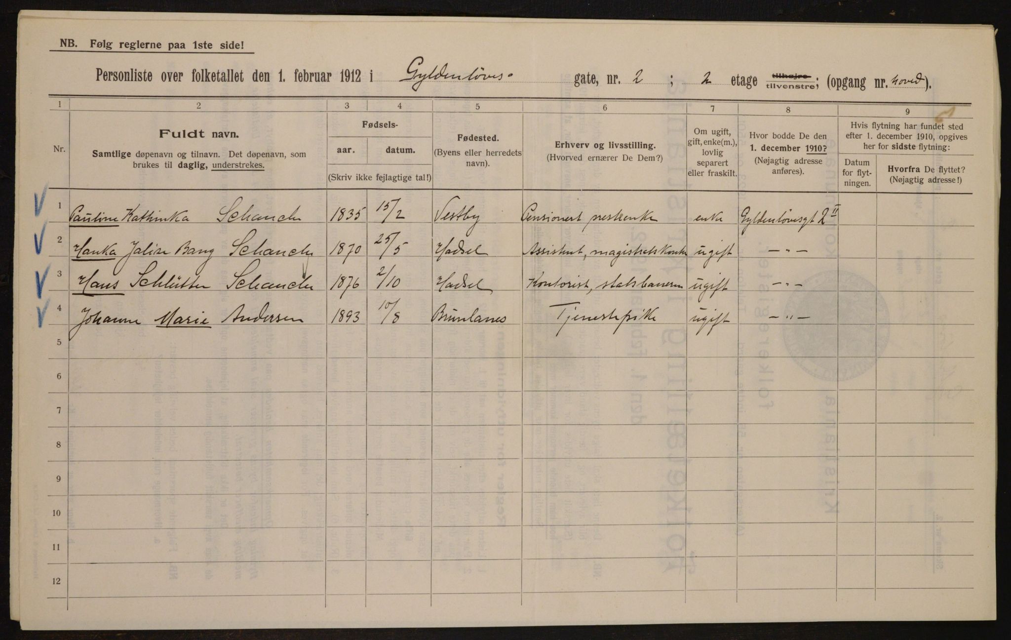 OBA, Municipal Census 1912 for Kristiania, 1912, p. 32477