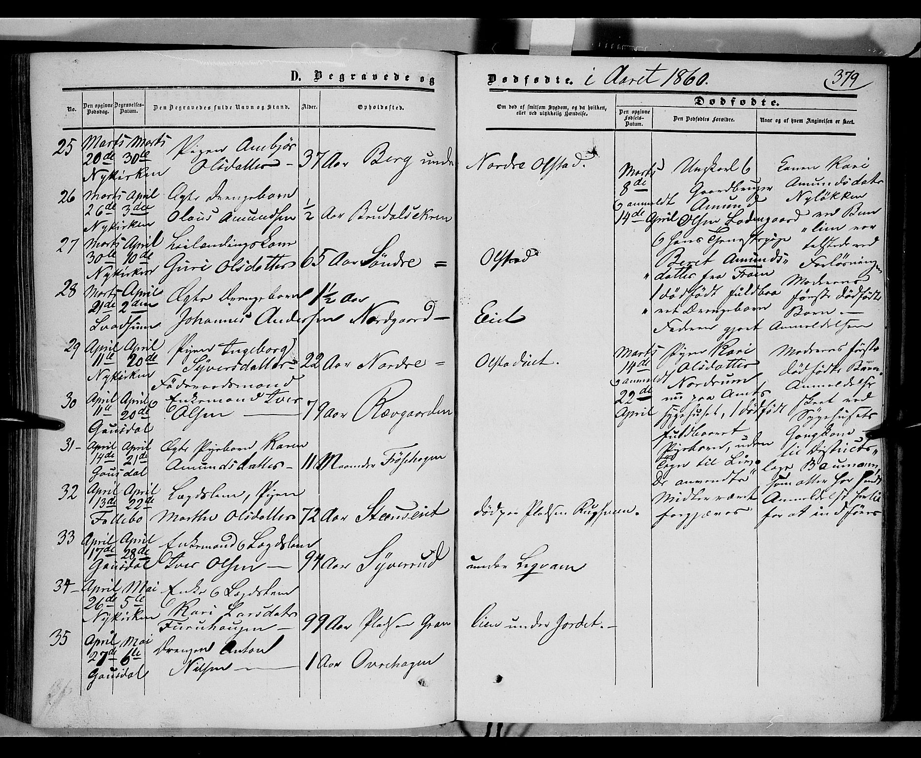 Gausdal prestekontor, AV/SAH-PREST-090/H/Ha/Haa/L0008: Parish register (official) no. 8, 1850-1861, p. 379