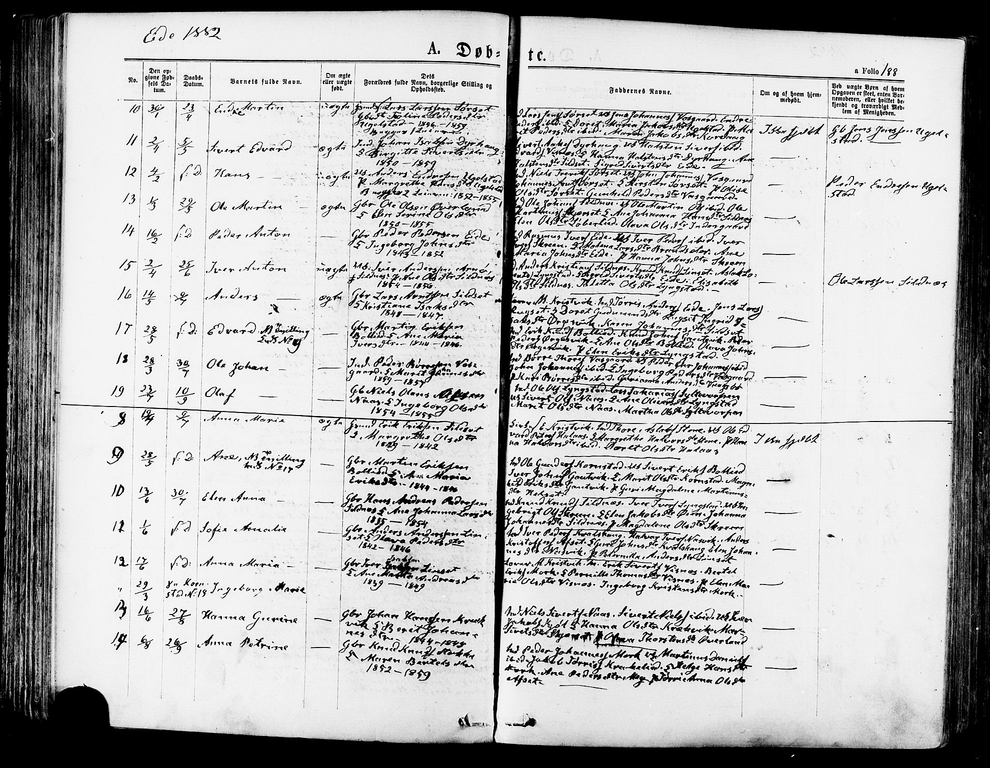 Ministerialprotokoller, klokkerbøker og fødselsregistre - Møre og Romsdal, AV/SAT-A-1454/568/L0806: Parish register (official) no. 568A12 /4, 1878-1884, p. 188