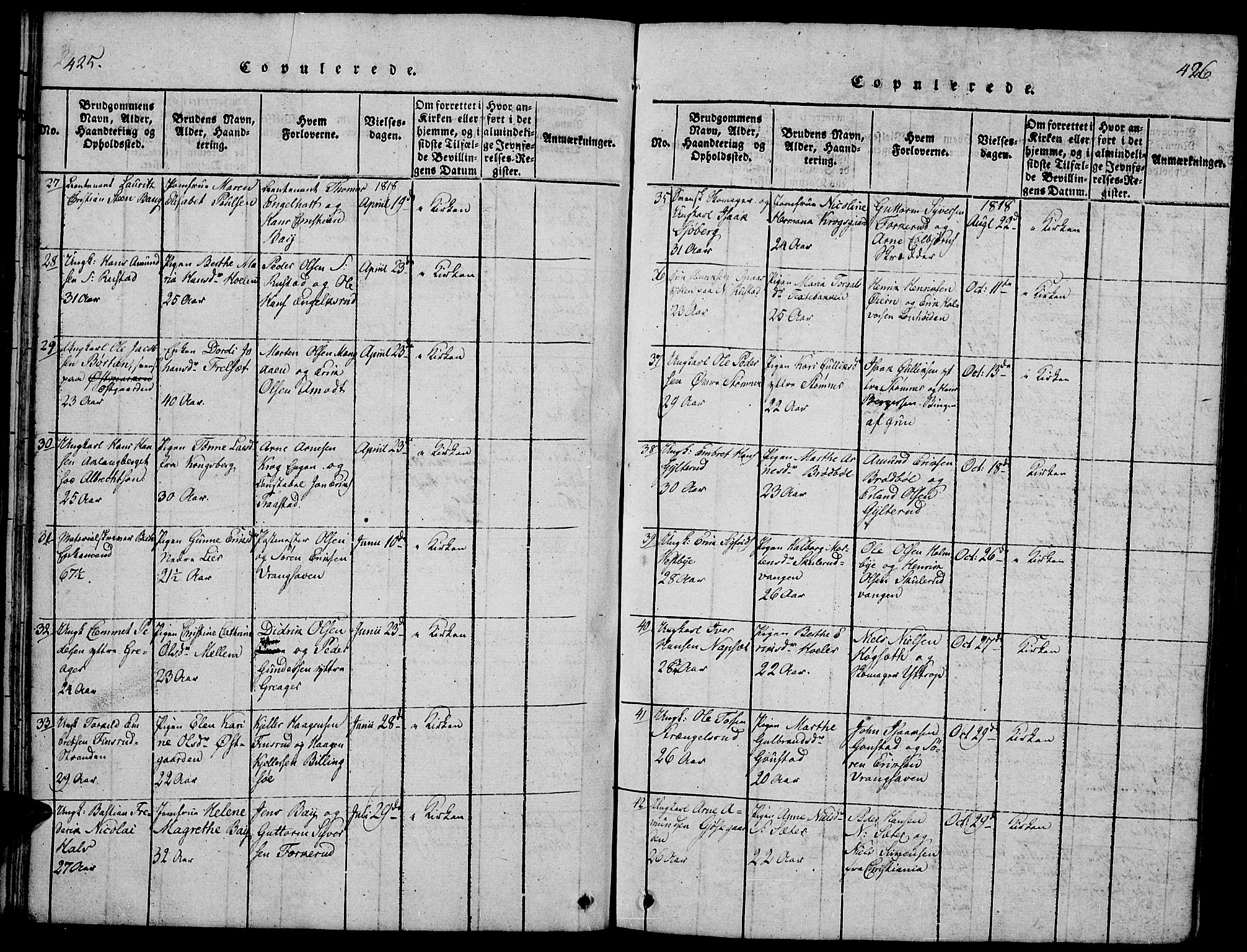 Vinger prestekontor, AV/SAH-PREST-024/H/Ha/Hab/L0001: Parish register (copy) no. 1, 1814-1825, p. 425-426