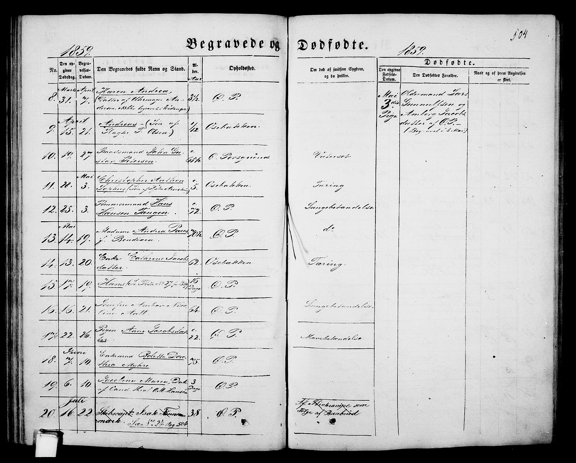 Porsgrunn kirkebøker , AV/SAKO-A-104/G/Gb/L0004: Parish register (copy) no. II 4, 1853-1882, p. 504