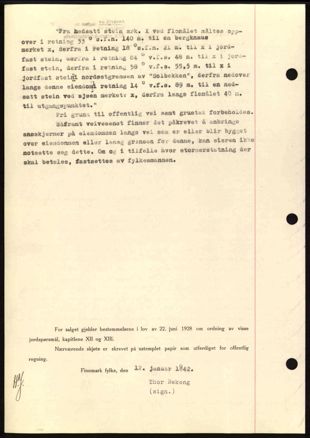 Alta fogderi/sorenskriveri, SATØ/SATØ-5/1/K/Kd/L0033pantebok: Mortgage book no. 33, 1940-1943, Diary no: : 158/1942