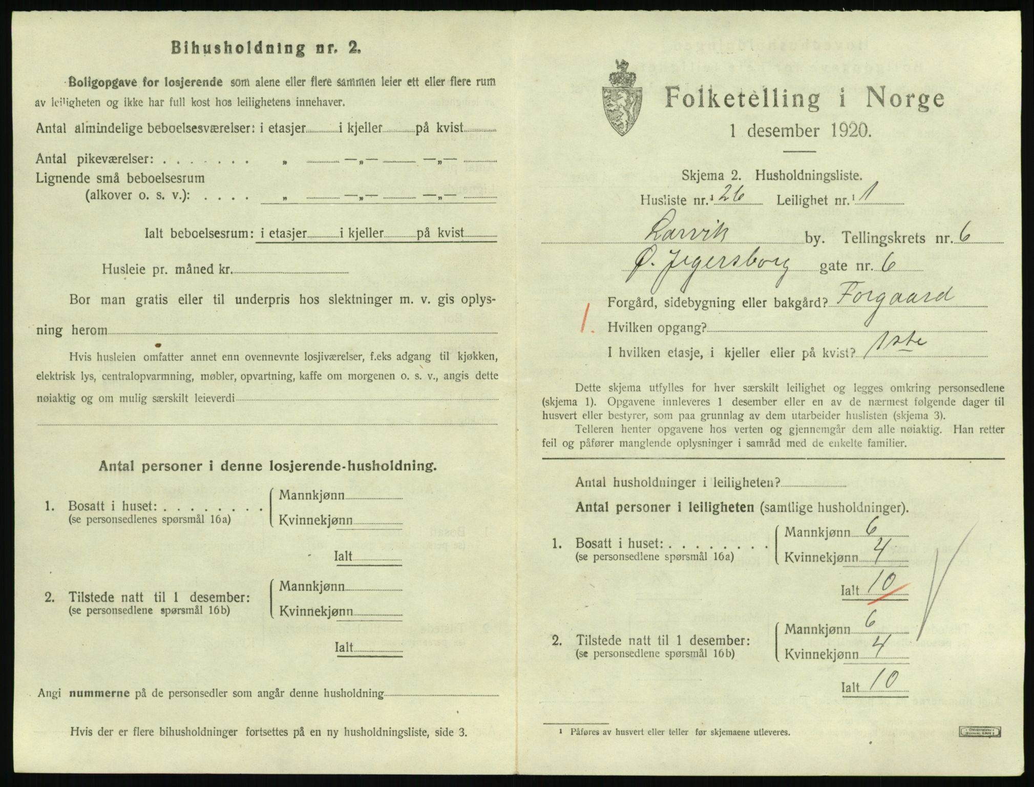 SAKO, 1920 census for Larvik, 1920, p. 5486