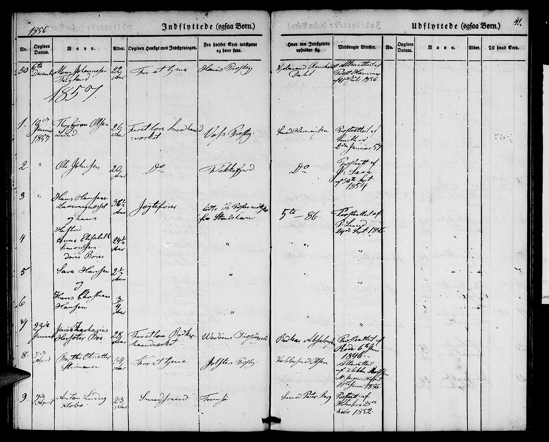 Nykirken Sokneprestembete, SAB/A-77101/H/Hab: Parish register (copy) no. F 1, 1837-1859, p. 41