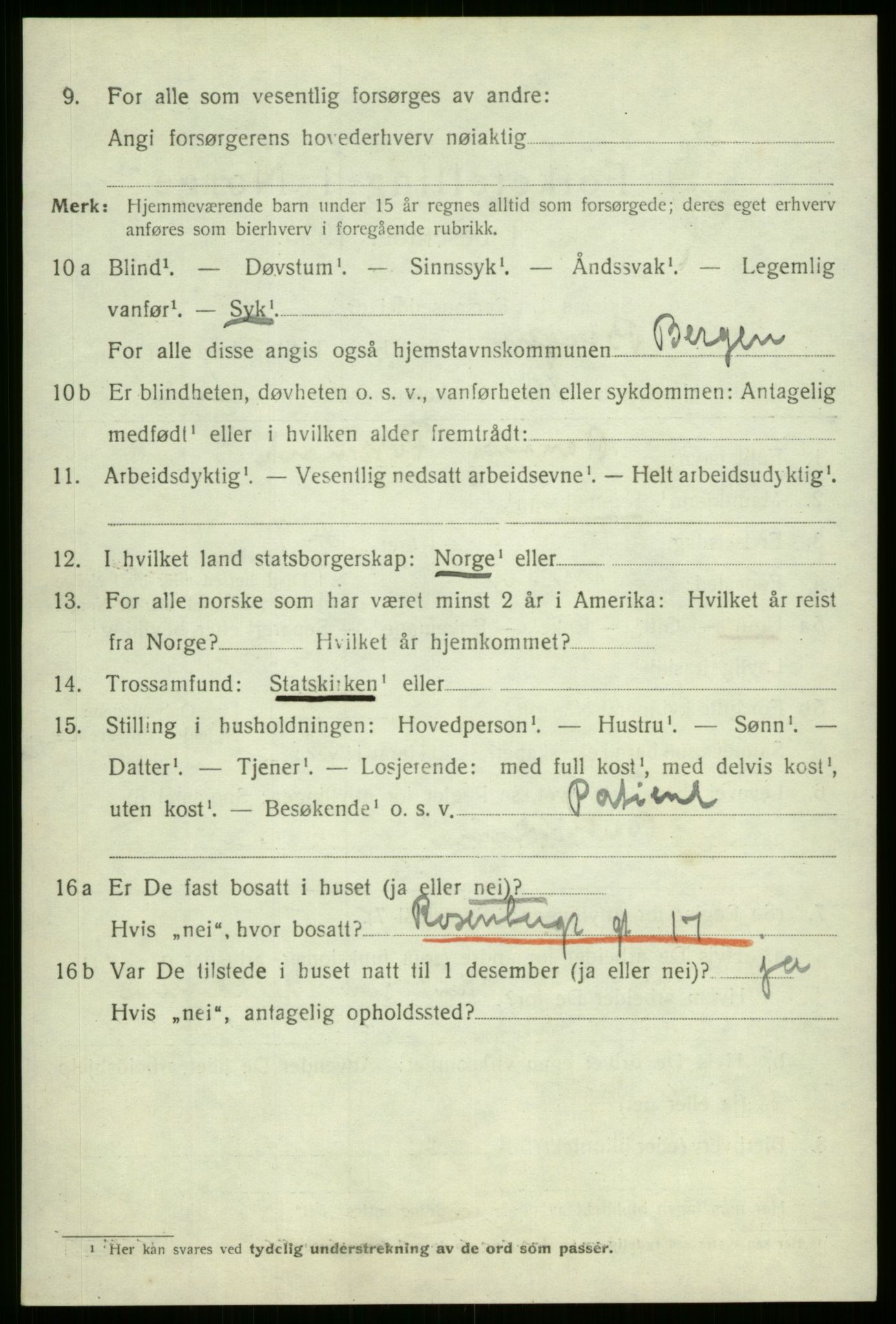 SAB, 1920 census for Bergen, 1920, p. 142355