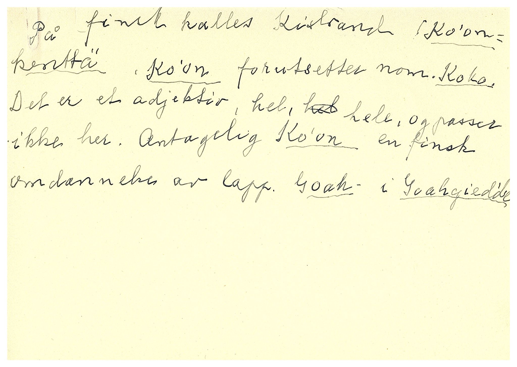 Johan Beronkas testamentariske gave, FMFB/A-1098/F/L0014: Stedsnavn i Porsanger, p. 5