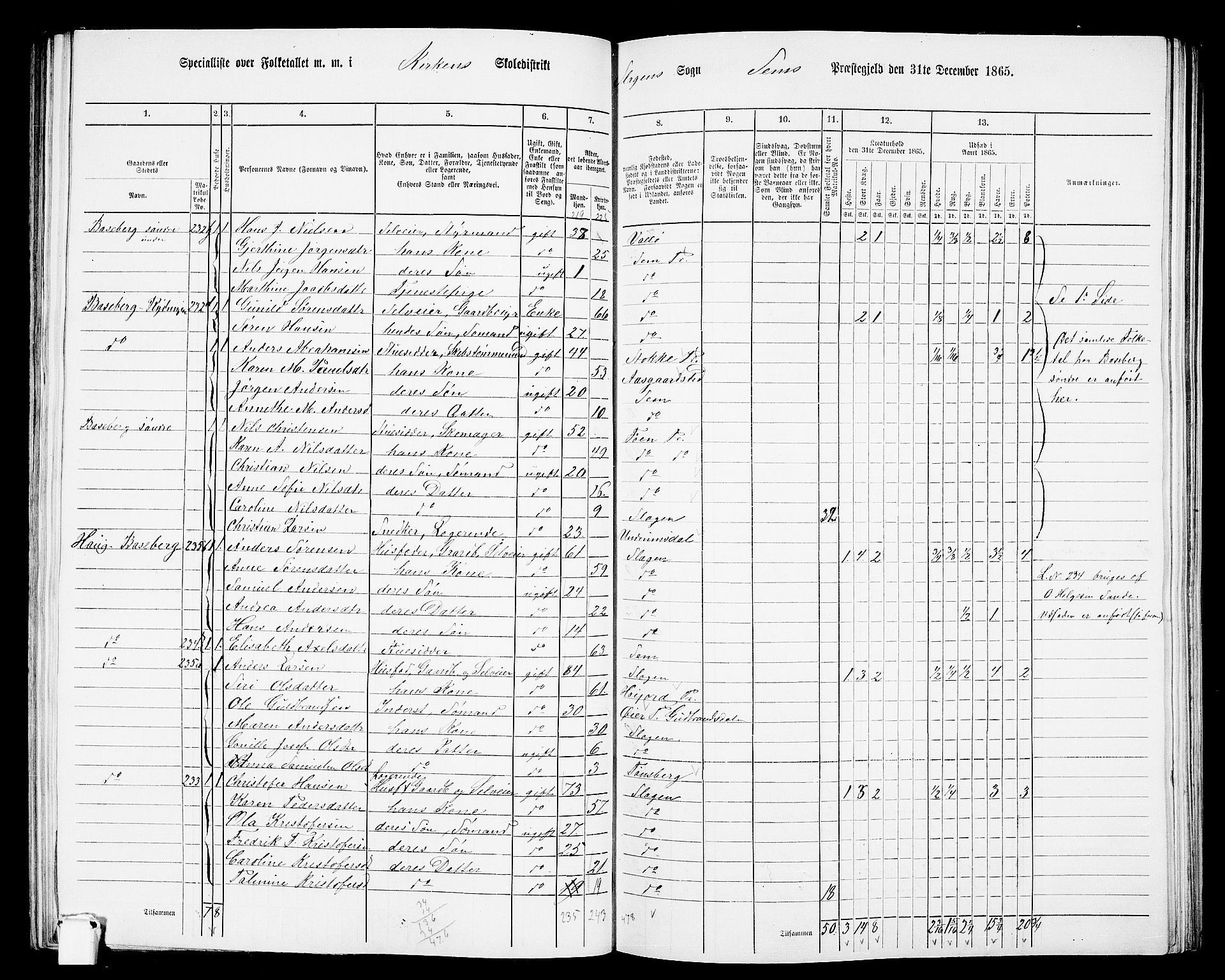RA, 1865 census for Sem, 1865, p. 109