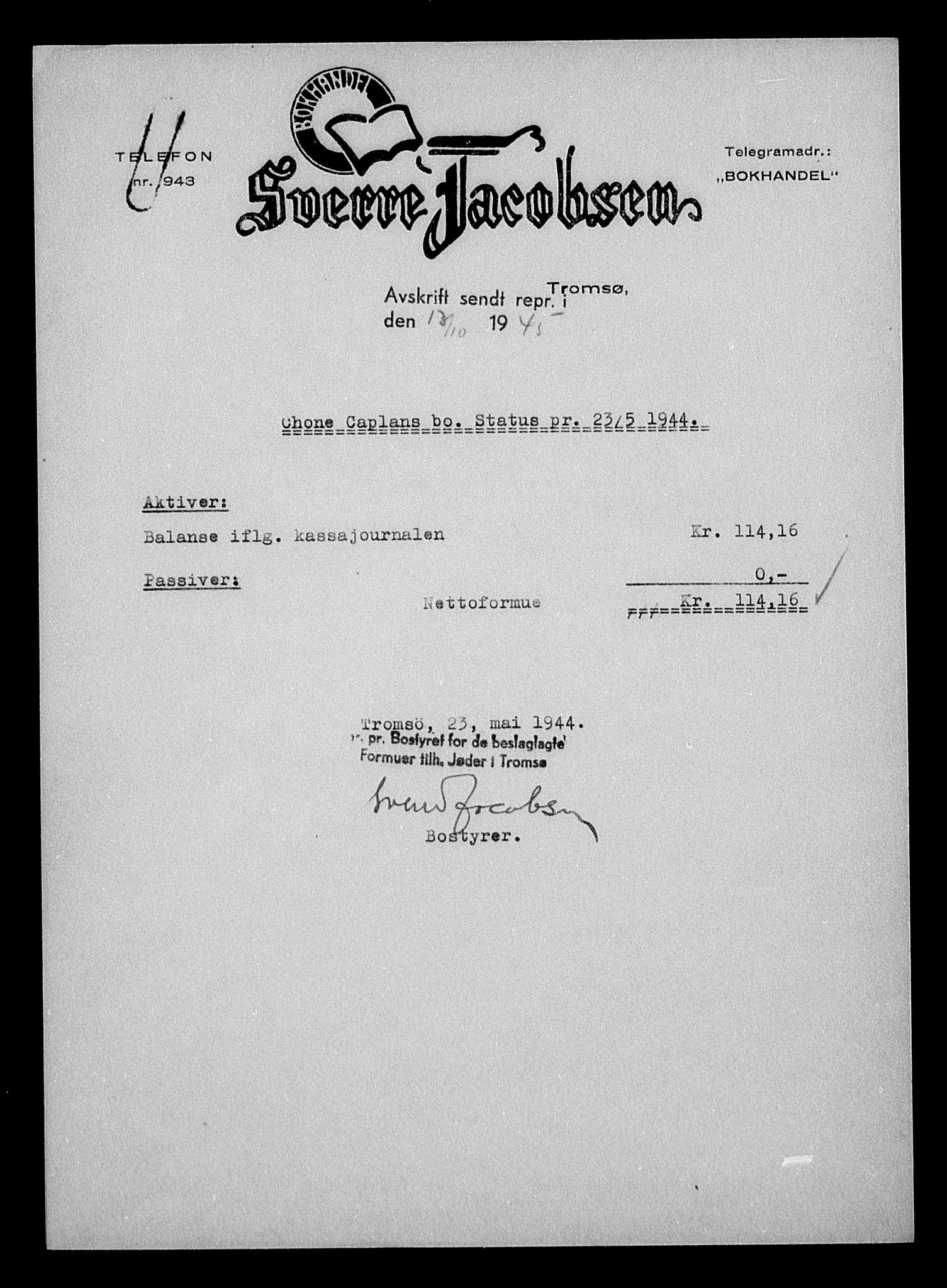 Justisdepartementet, Tilbakeføringskontoret for inndratte formuer, AV/RA-S-1564/H/Hc/Hcb/L0910: --, 1945-1947, p. 458