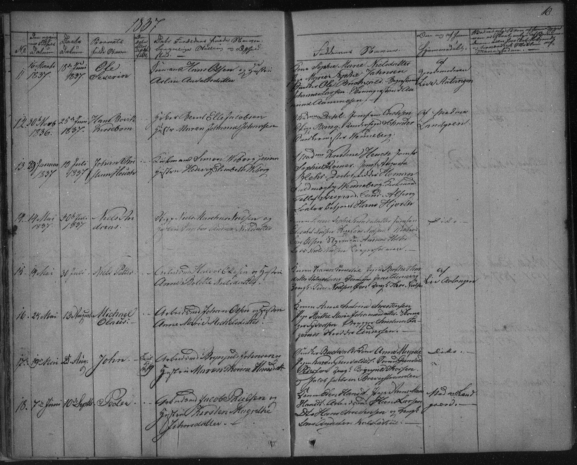 Kragerø kirkebøker, SAKO/A-278/F/Fa/L0005: Parish register (official) no. 5, 1832-1847, p. 18