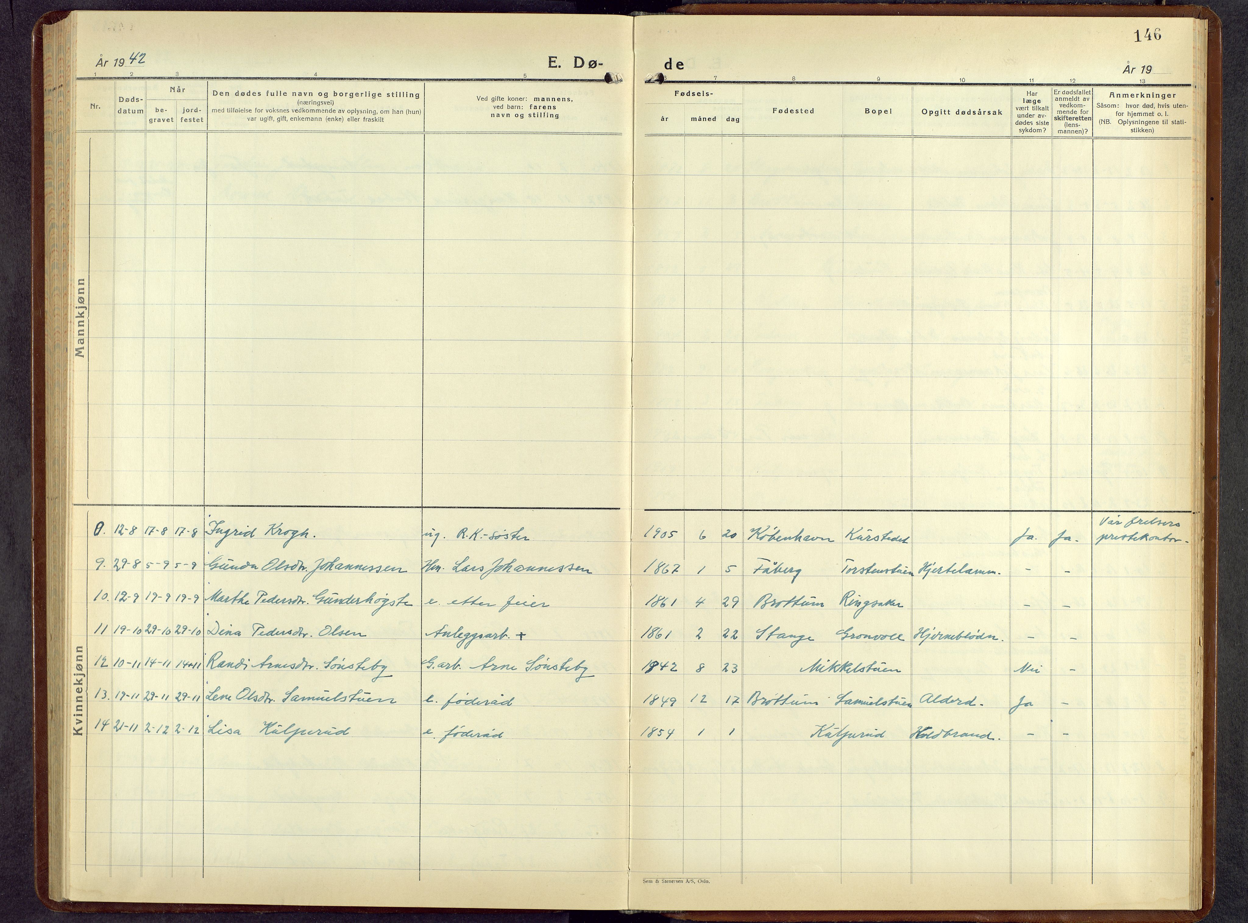 Brøttum prestekontor, SAH/PREST-016/L/La/L0002: Parish register (copy) no. 2, 1940-1958, p. 146