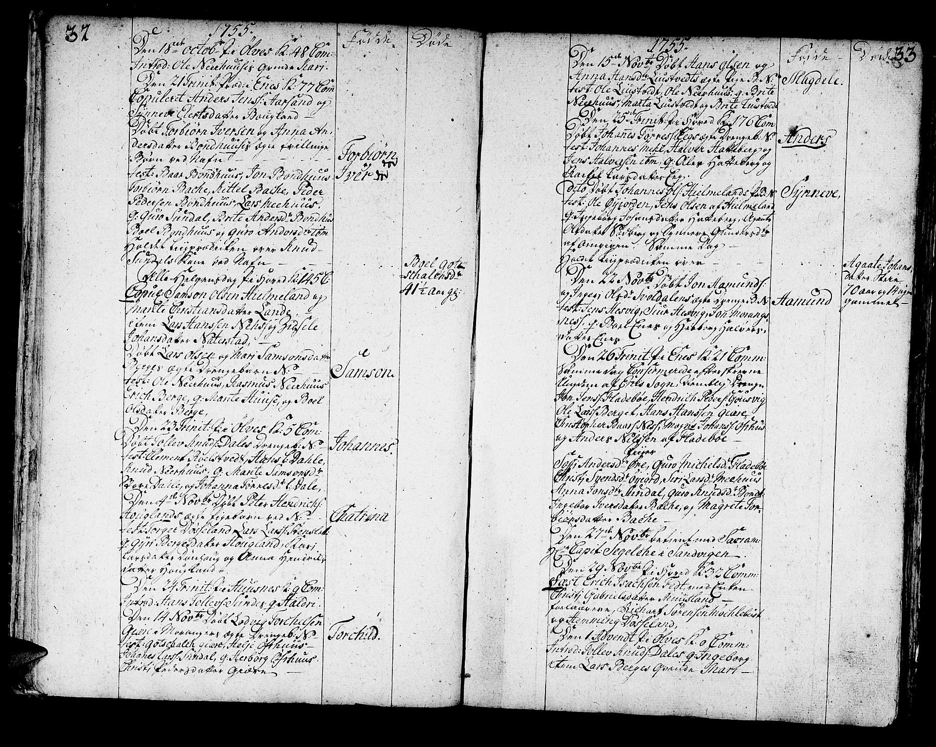 Kvinnherad sokneprestembete, SAB/A-76401/H/Haa: Parish register (official) no. A 3, 1754-1777, p. 32-33