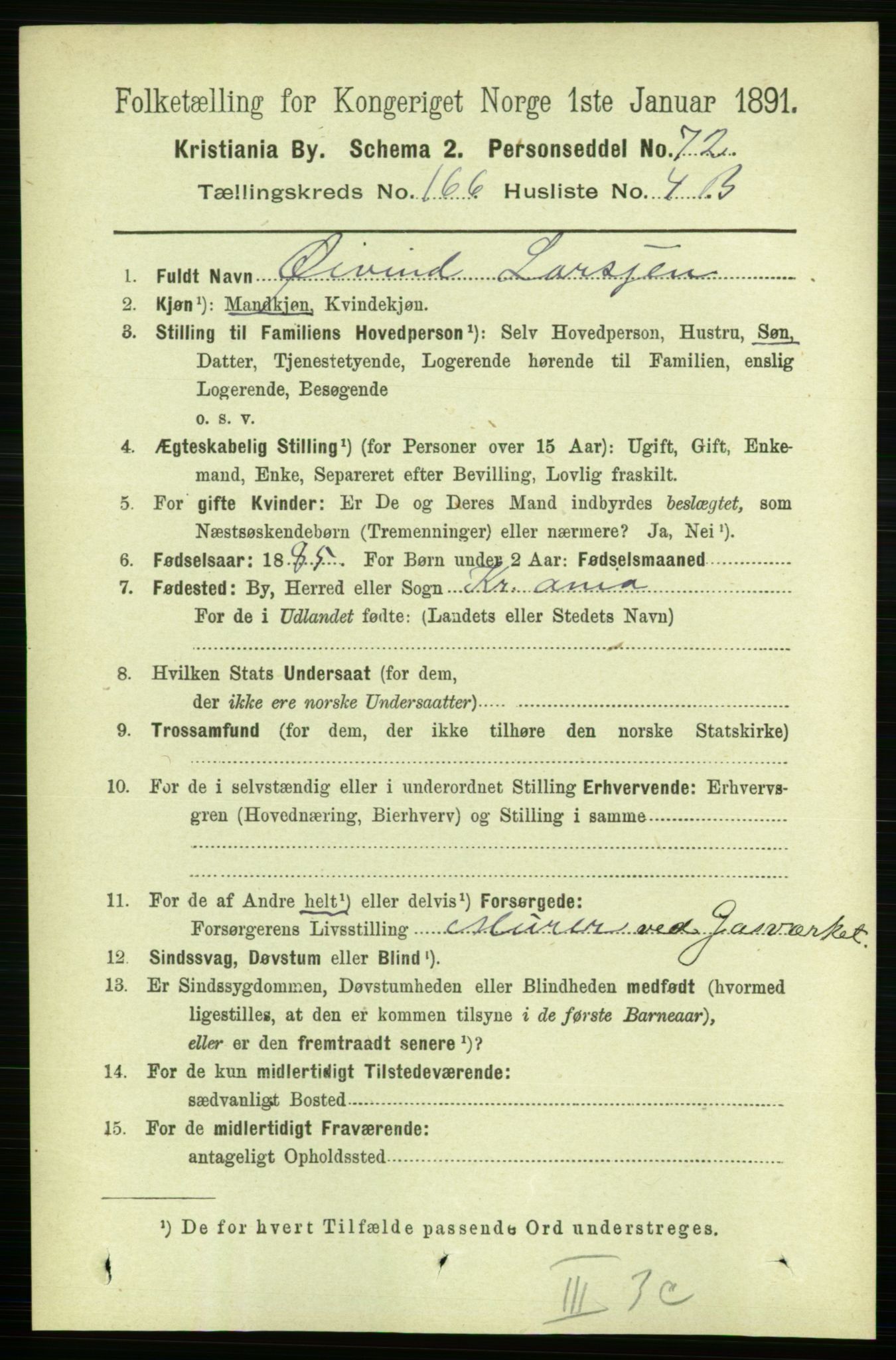 RA, 1891 census for 0301 Kristiania, 1891, p. 96524