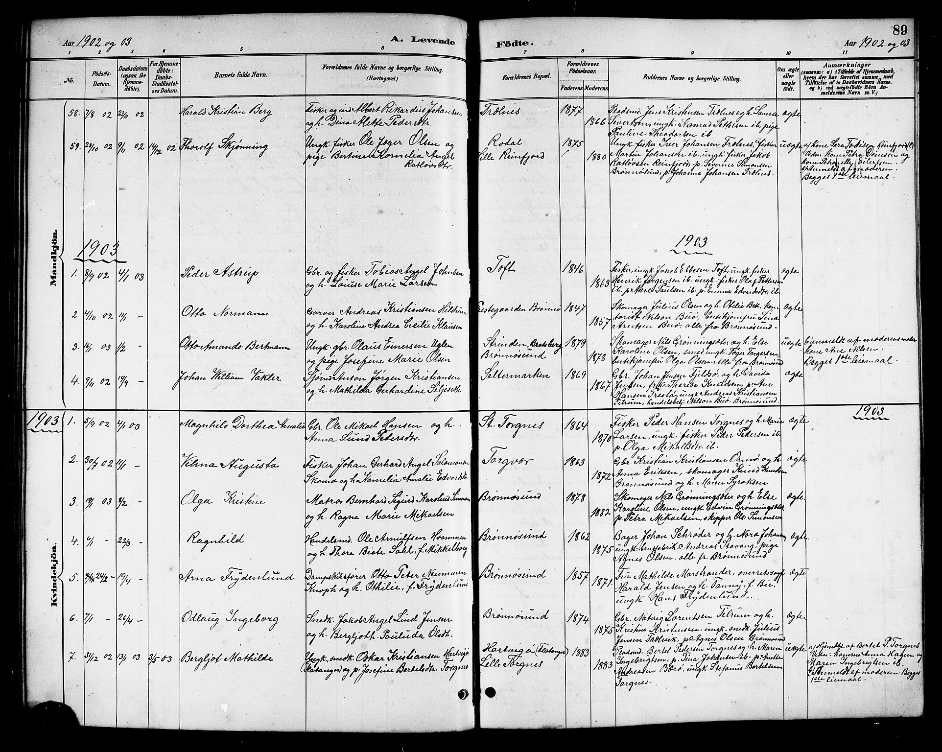 Ministerialprotokoller, klokkerbøker og fødselsregistre - Nordland, SAT/A-1459/813/L0213: Parish register (copy) no. 813C05, 1887-1903, p. 89