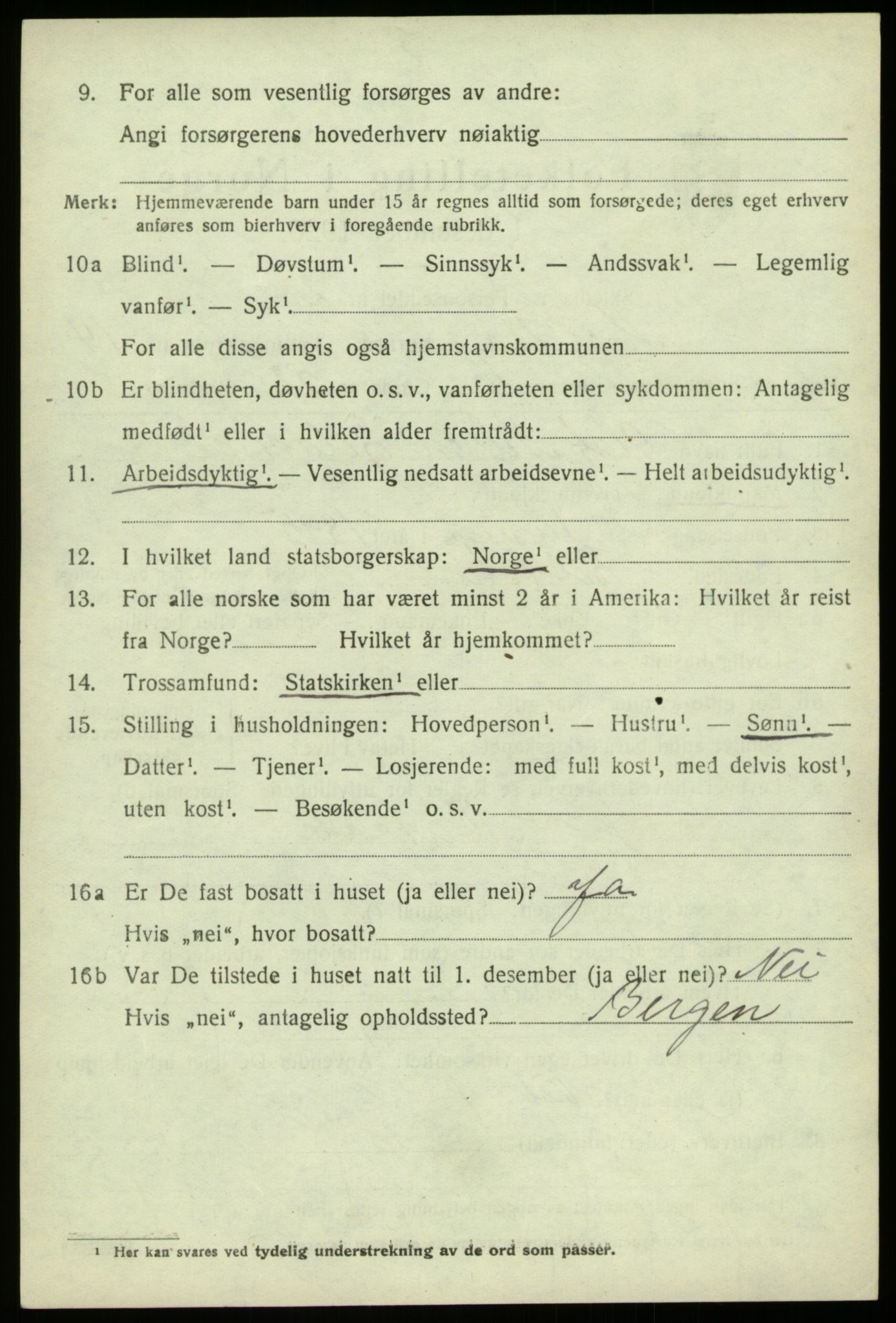 SAB, 1920 census for Herdla, 1920, p. 9888