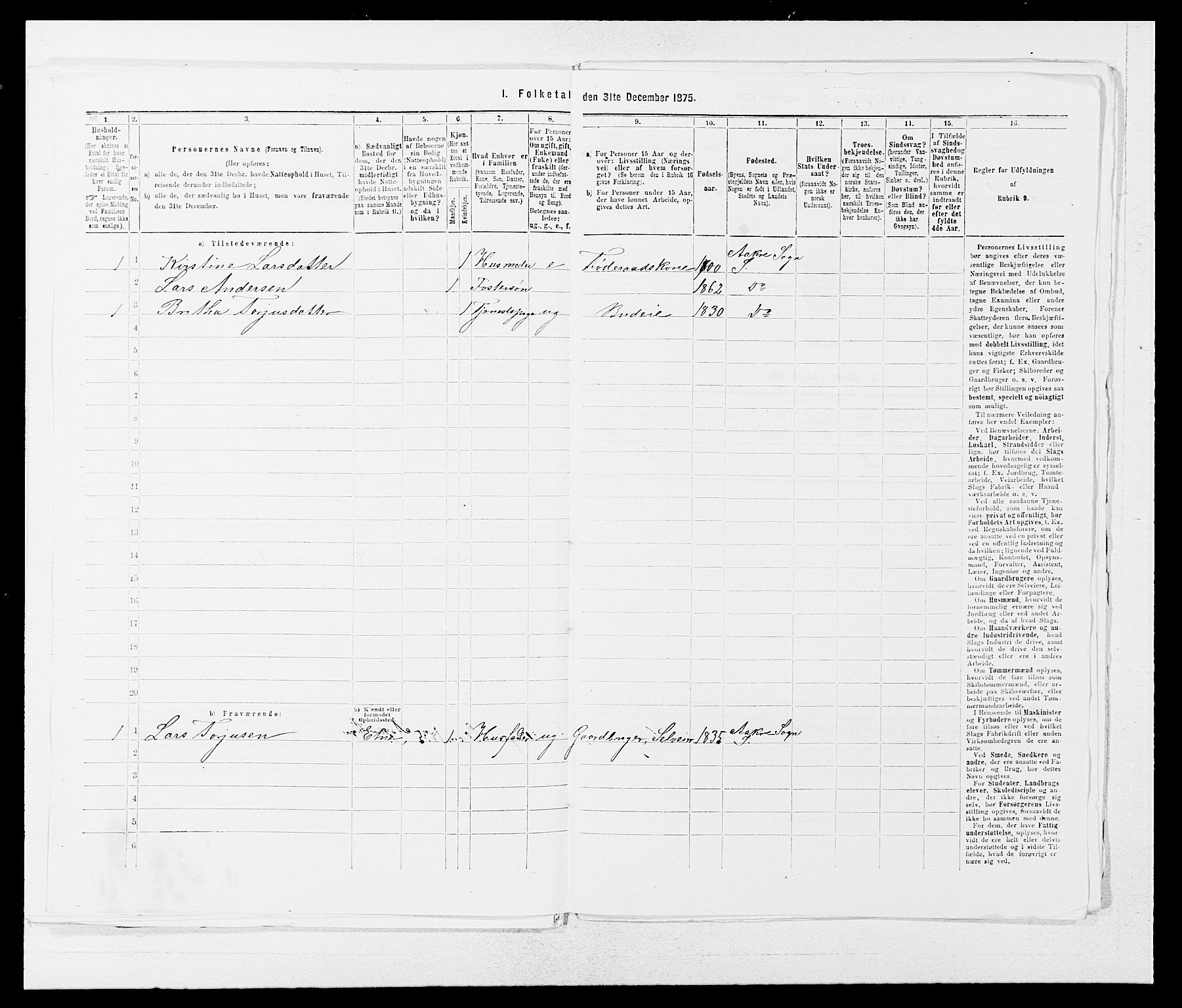 SAB, 1875 census for 1212P Skånevik, 1875, p. 853