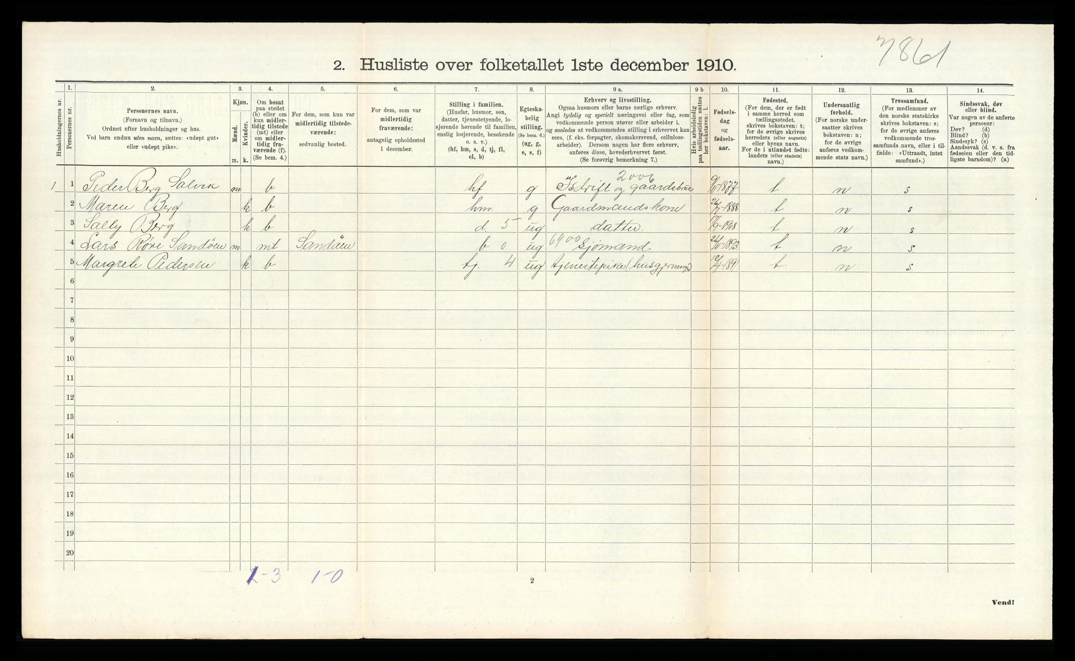 RA, 1910 census for Eidanger, 1910, p. 1402