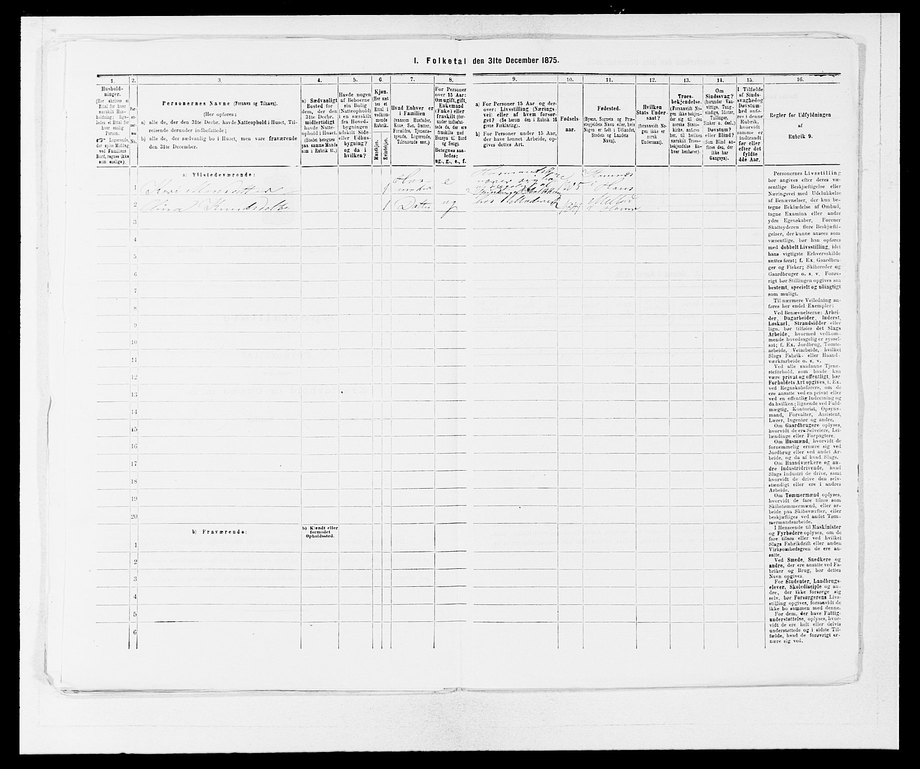 SAB, 1875 census for 1254P Hamre, 1875, p. 294