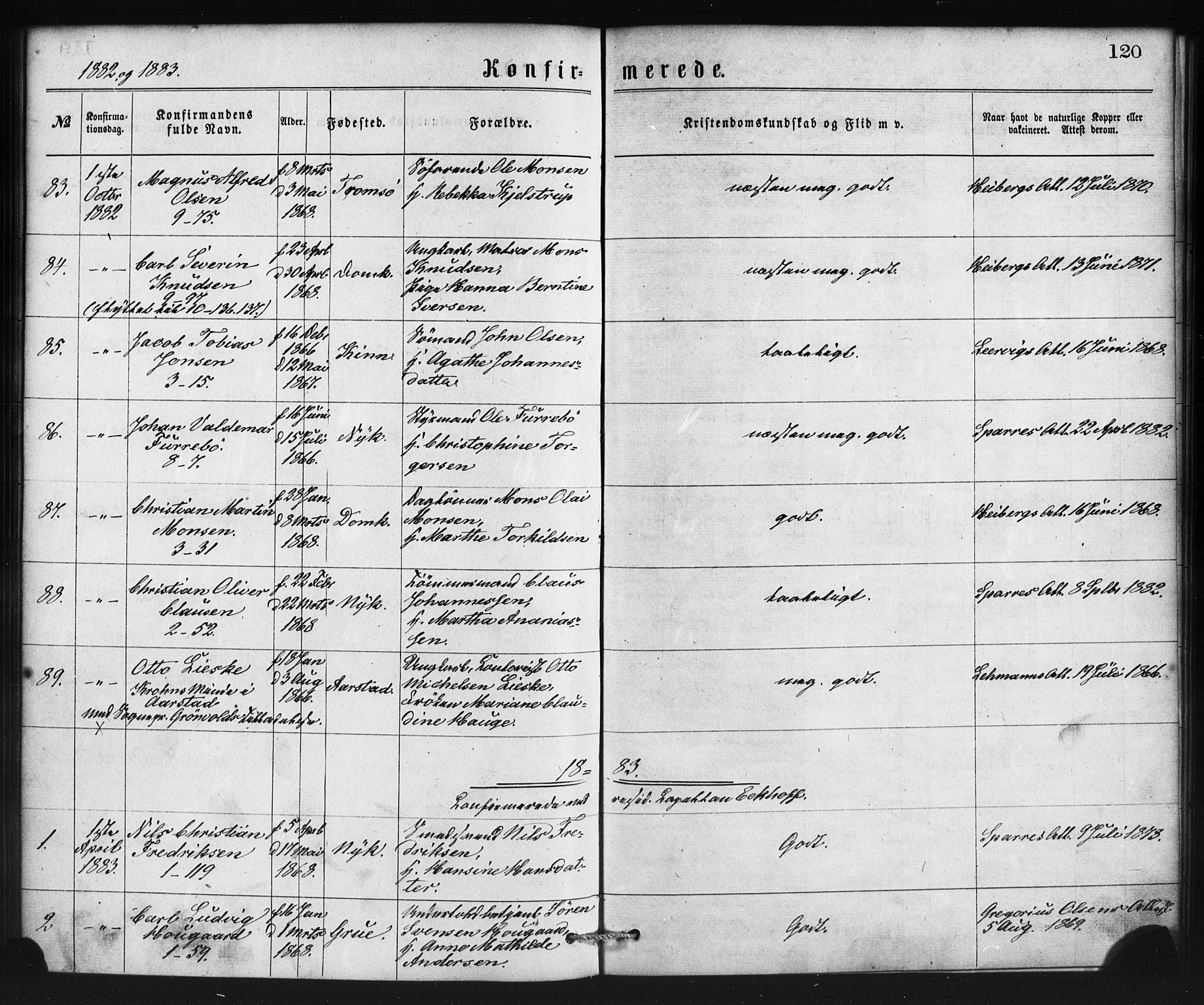 Nykirken Sokneprestembete, SAB/A-77101/H/Haa/L0025: Parish register (official) no. C 4, 1870-1886, p. 120