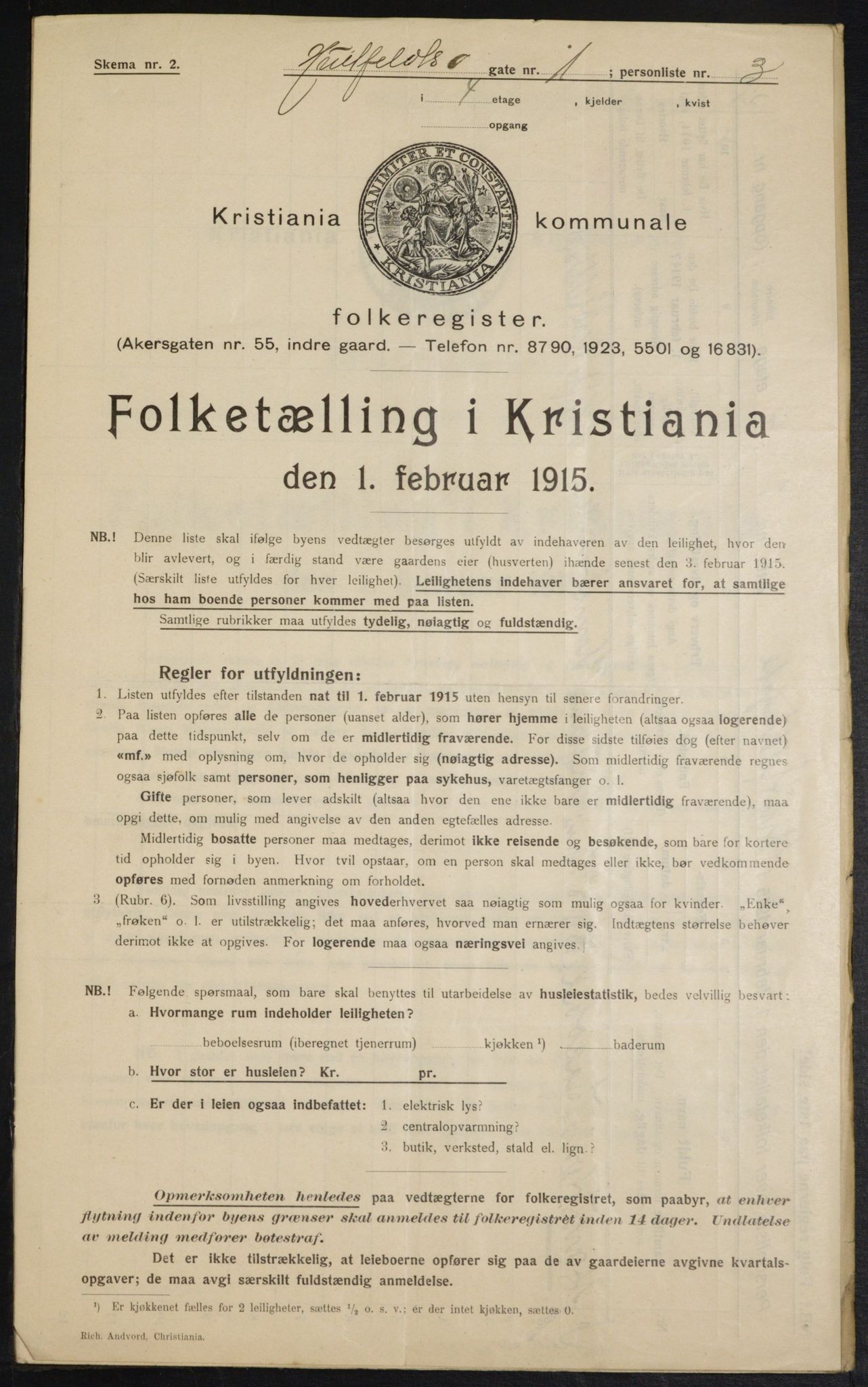 OBA, Municipal Census 1915 for Kristiania, 1915, p. 41121