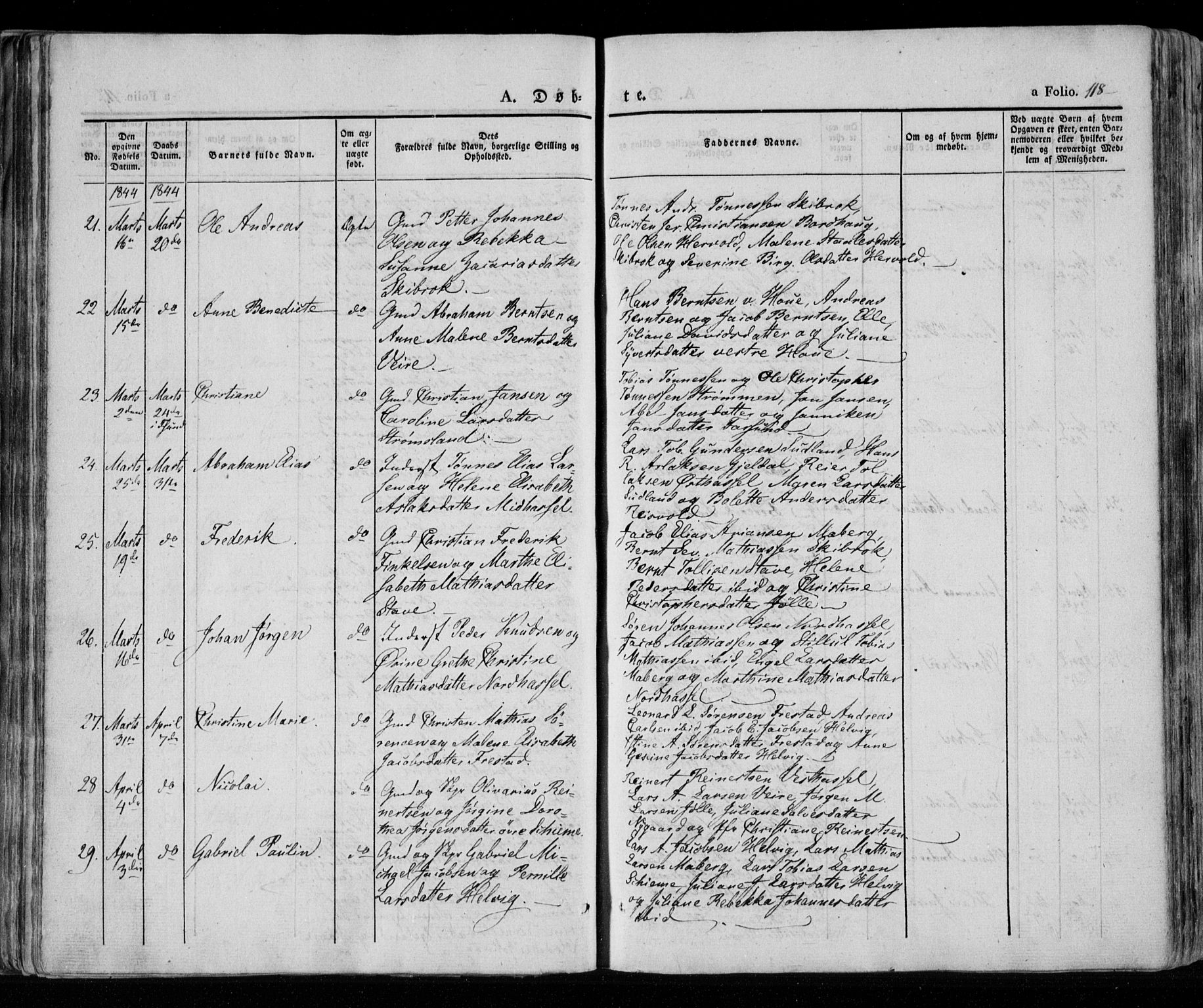 Lista sokneprestkontor, AV/SAK-1111-0027/F/Fa/L0009: Parish register (official) no. A 9, 1835-1846, p. 118