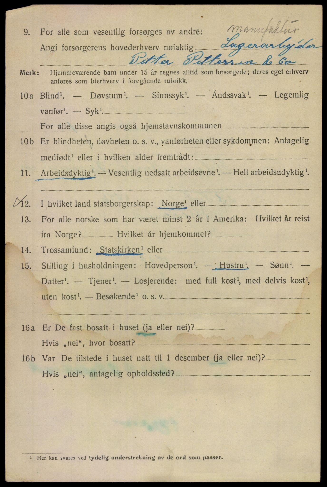 SAO, 1920 census for Kristiania, 1920, p. 219460