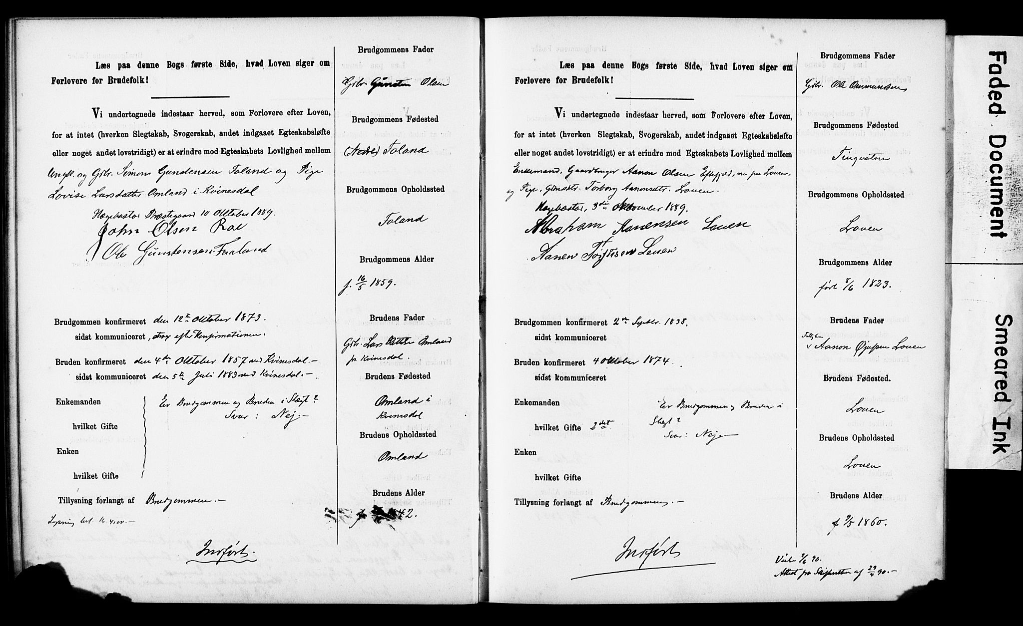 Tysvær sokneprestkontor, SAST/A -101864/I/Ie/L0001: Banns register no. IX, 1886-1901