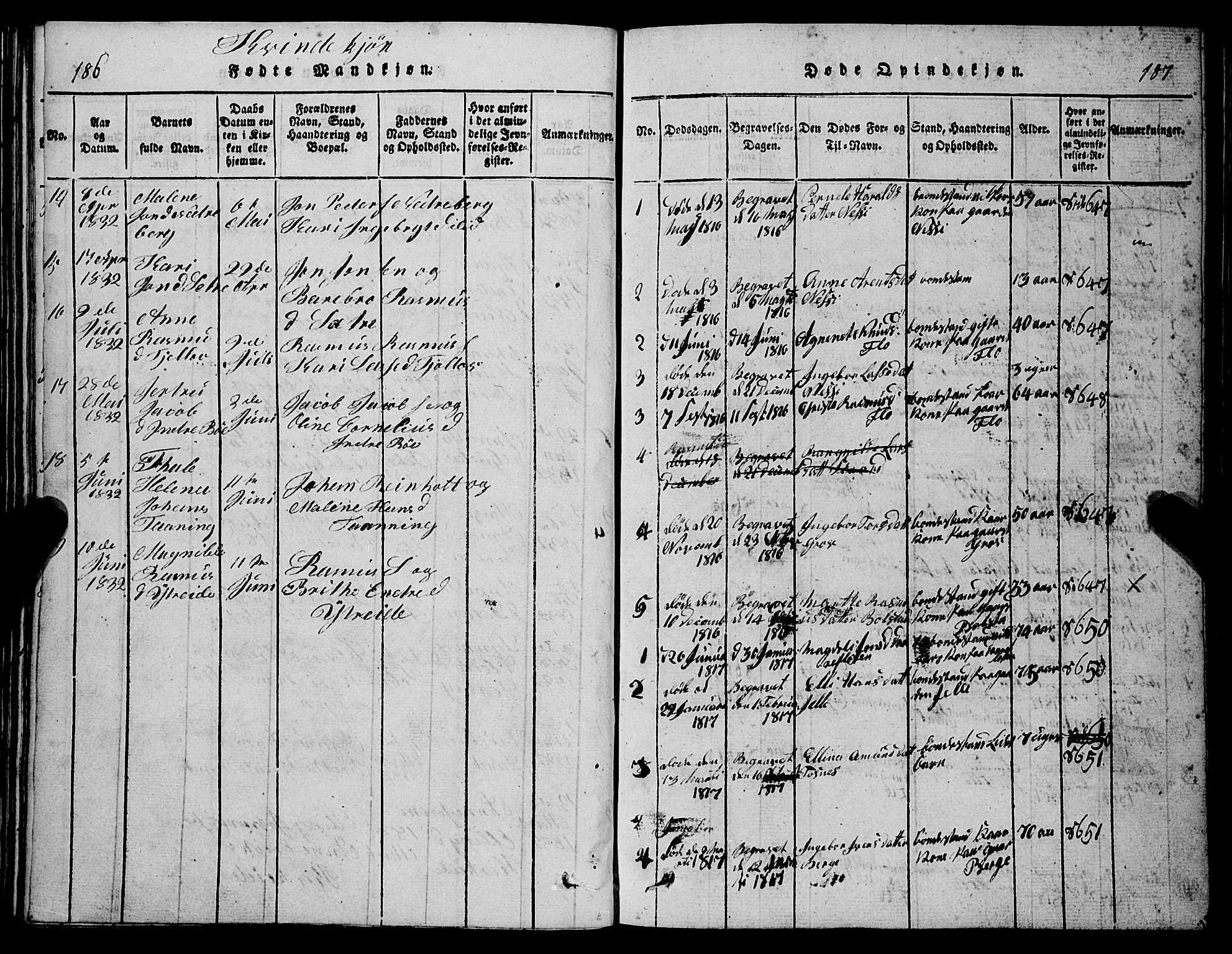 Stryn Sokneprestembete, SAB/A-82501: Parish register (copy) no. C 1, 1801-1845, p. 186