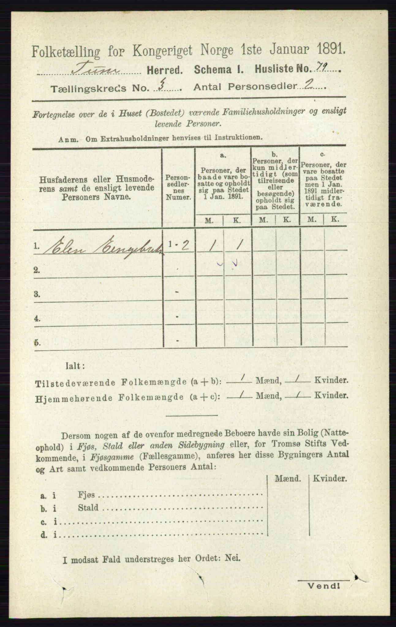 RA, 1891 census for 0130 Tune, 1891, p. 1478