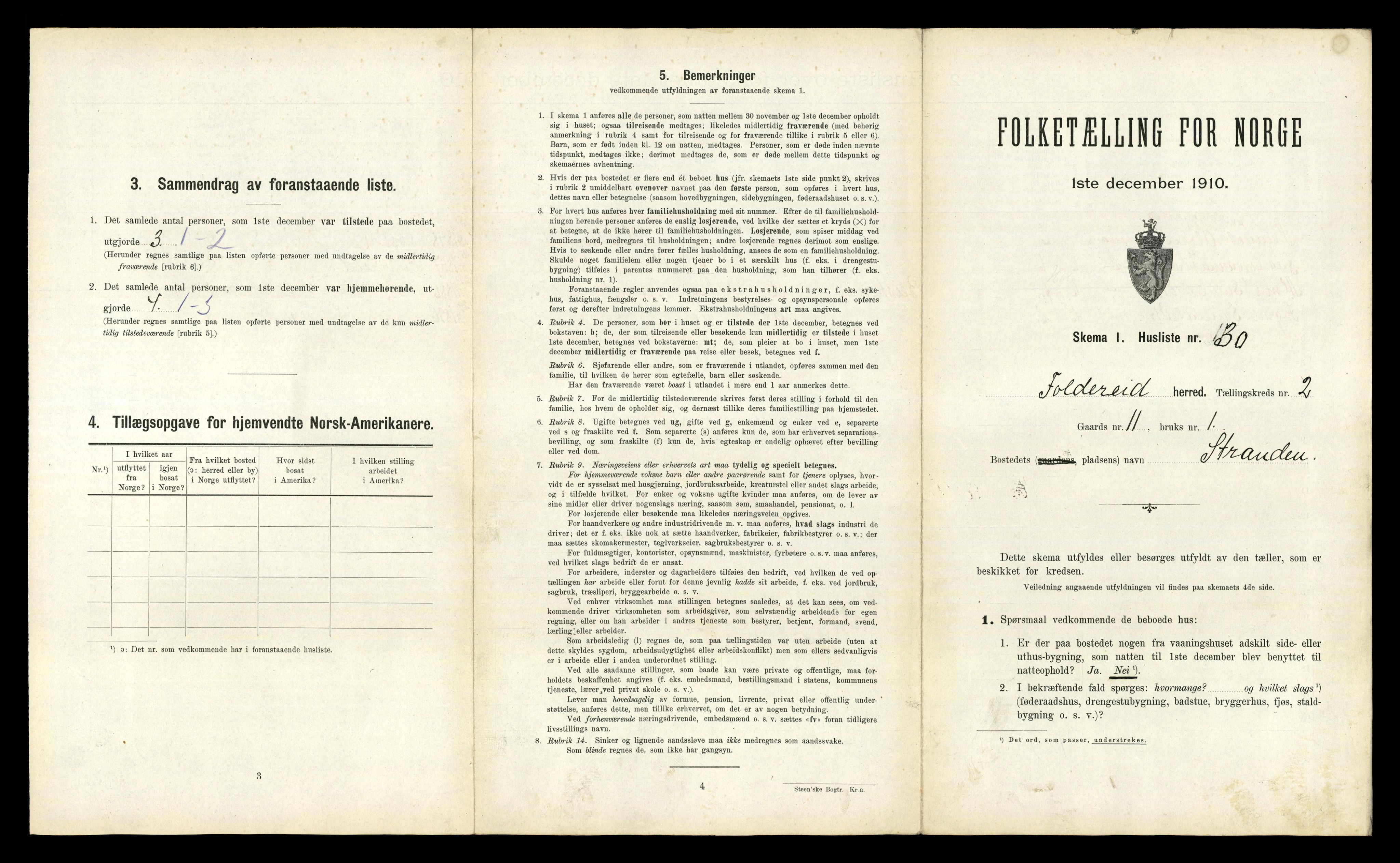 RA, 1910 census for Foldereid, 1910, p. 148