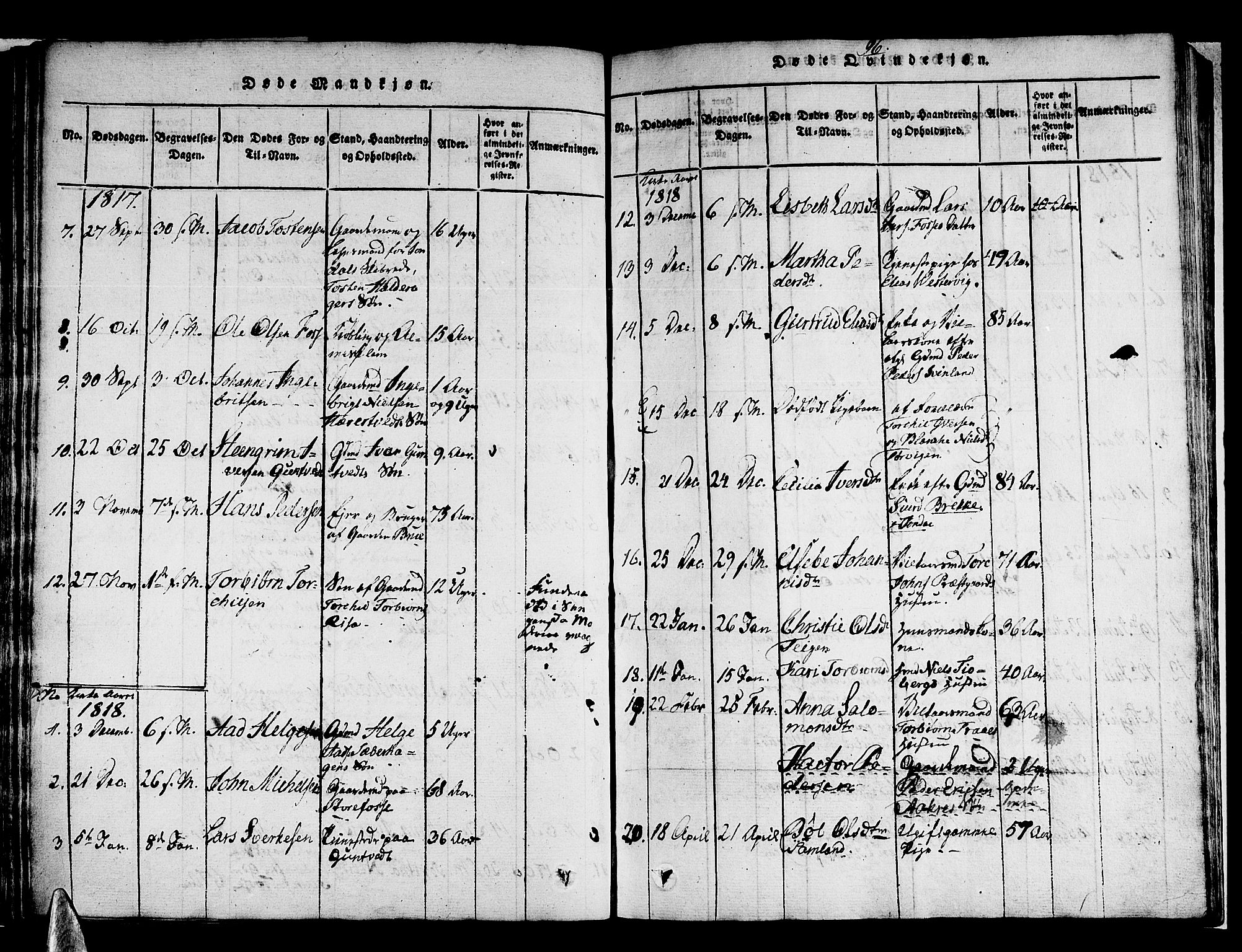 Strandebarm sokneprestembete, AV/SAB-A-78401/H/Haa: Parish register (official) no. A 5, 1816-1826, p. 96