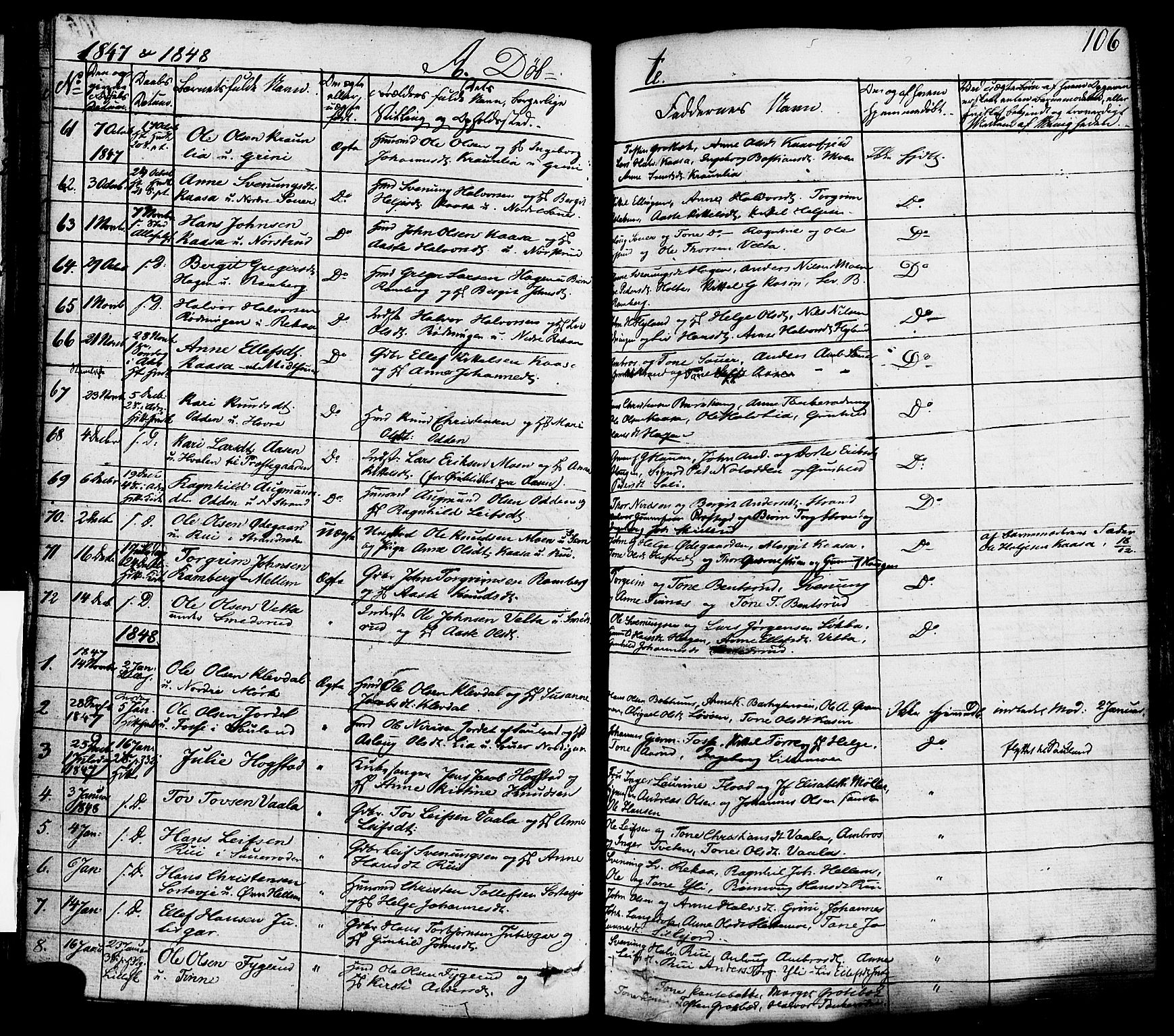 Heddal kirkebøker, SAKO/A-268/F/Fa/L0006: Parish register (official) no. I 6, 1837-1854, p. 106