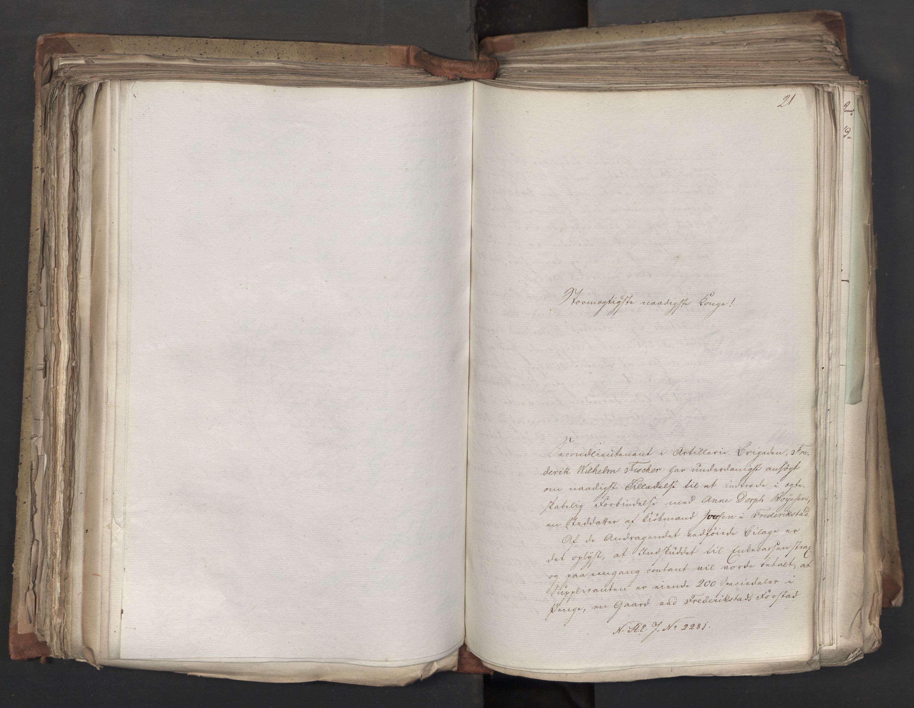 Statsrådsavdelingen i Stockholm, AV/RA-S-1003/D/Da/L0041: Regjeringsinnstillinger nr. 2204-2466, 1825, p. 252