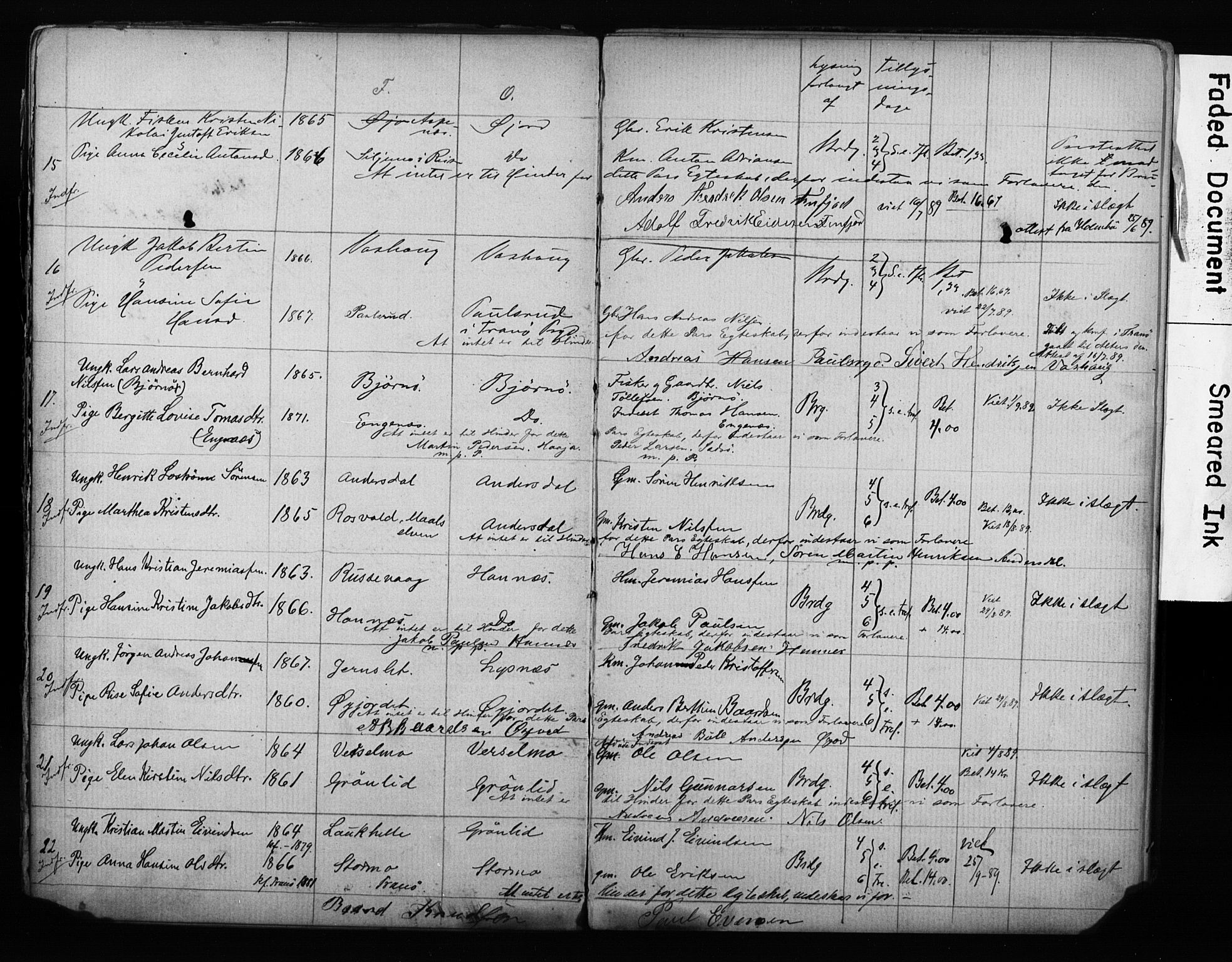 Lenvik sokneprestembete, AV/SATØ-S-1310/I/Ie/L0095: Banns register no. 95, 1868-1890