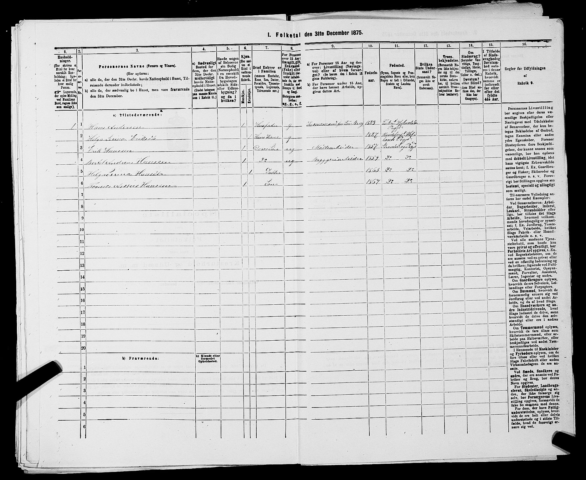 SAST, 1875 census for 1130P Strand, 1875, p. 462