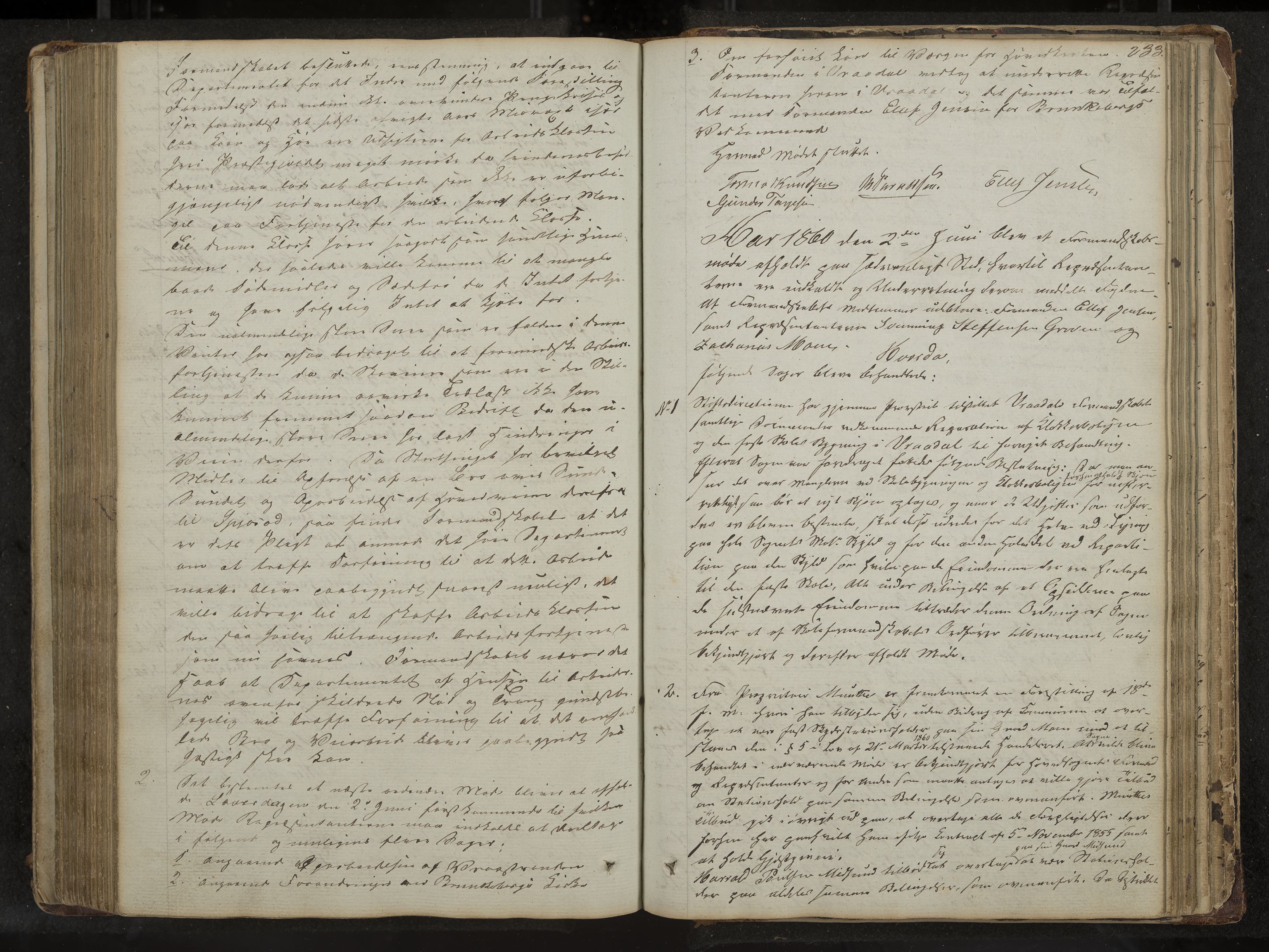 Kviteseid formannskap og sentraladministrasjon, IKAK/0829021/A/Aa/L0001: Møtebok med register, 1837-1866, p. 233