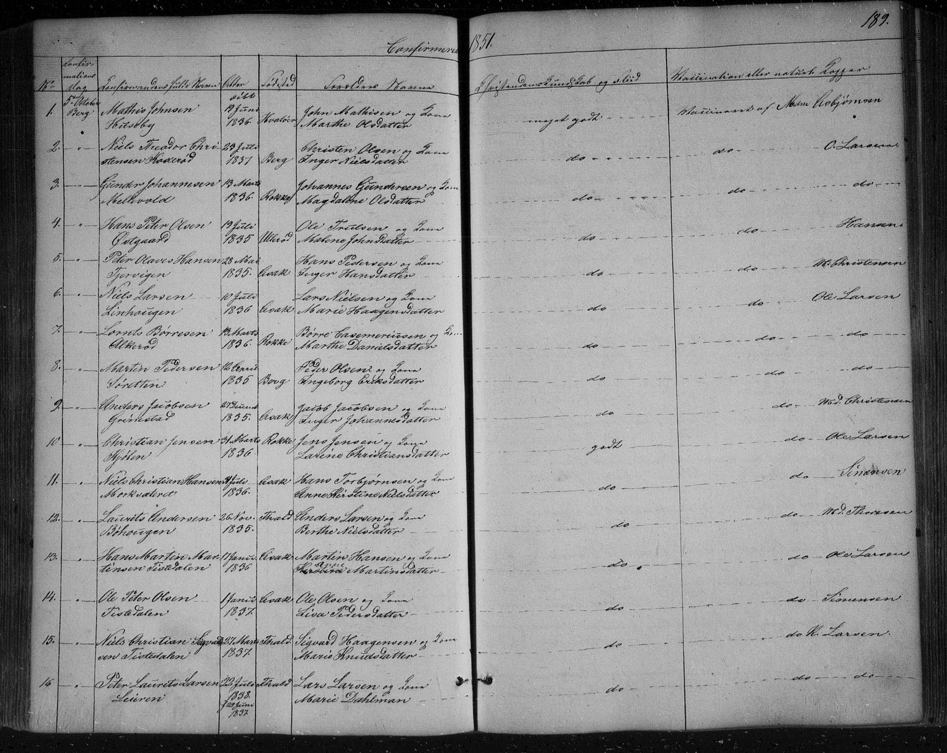 Berg prestekontor Kirkebøker, SAO/A-10902/F/Fa/L0004: Parish register (official) no. I 4, 1843-1860, p. 189