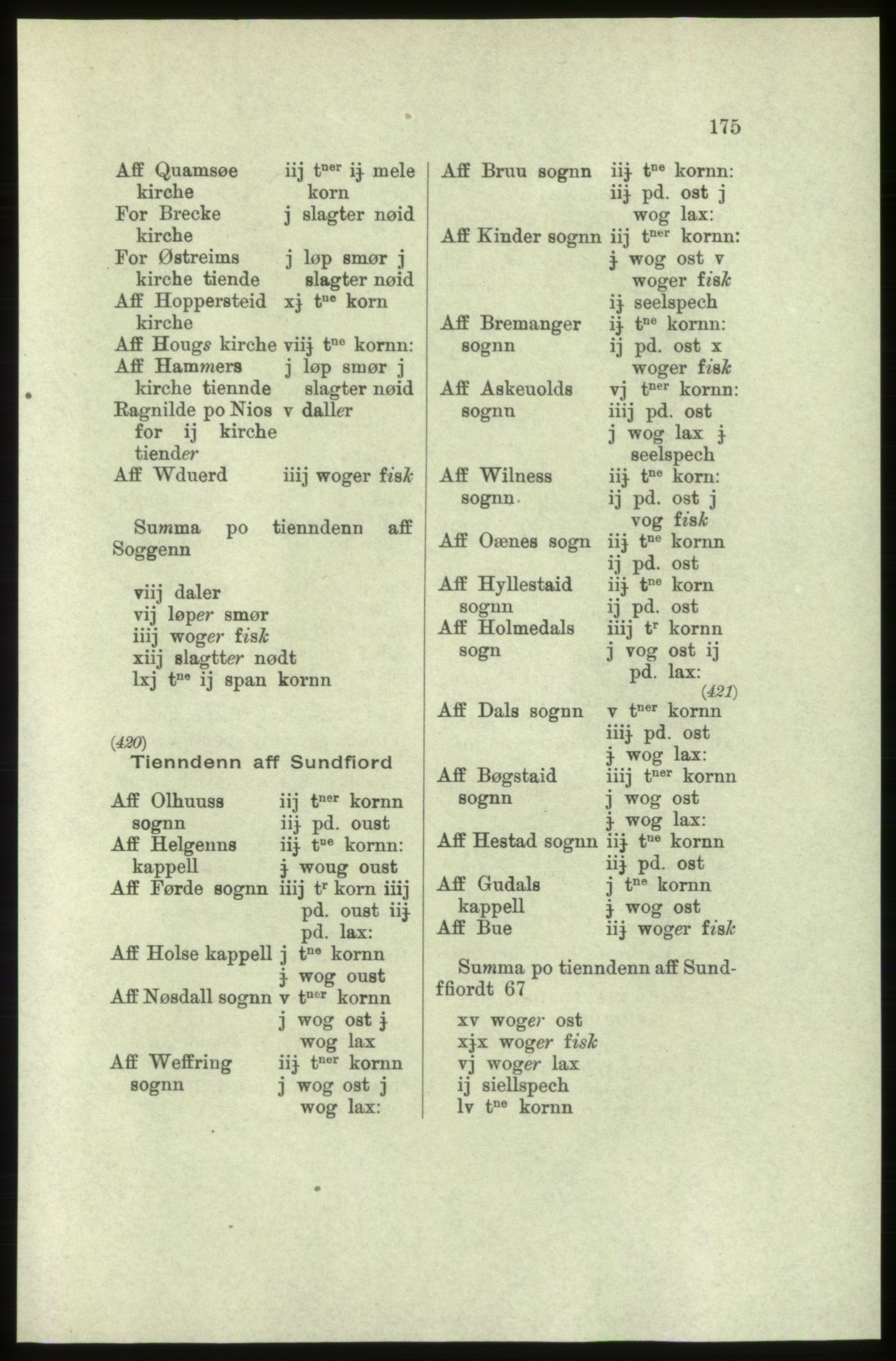 Publikasjoner utgitt av Arkivverket, PUBL/PUBL-001/C/0004: Bind 4: Rekneskap for Bergenhus len 1566-1567: A. Inntekt, 1566-1567, p. 175