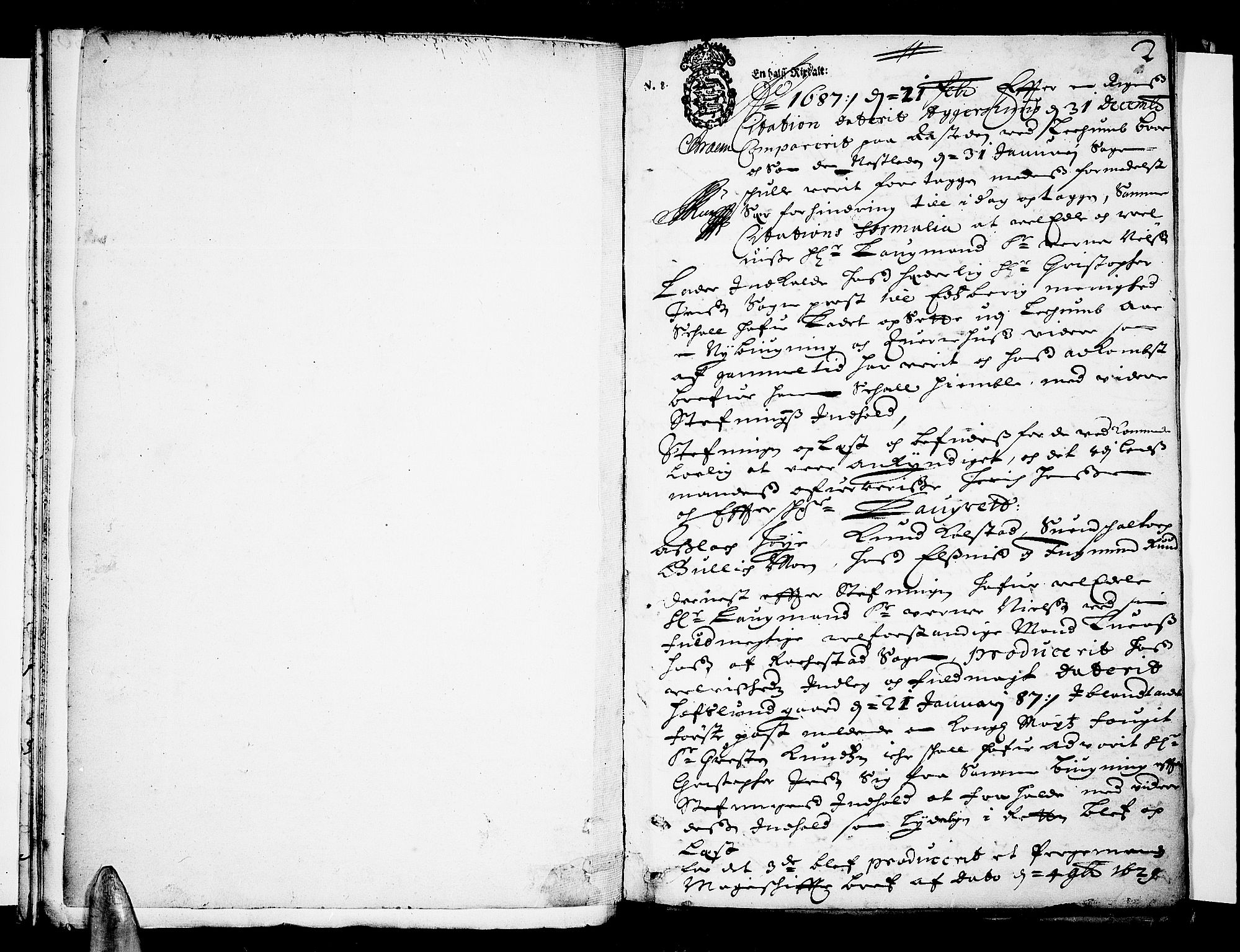 Heggen og Frøland sorenskriveri I, AV/SAO-A-11556/F/Fb/L0024: Tingbok, 1686-1690, p. 2b-3a