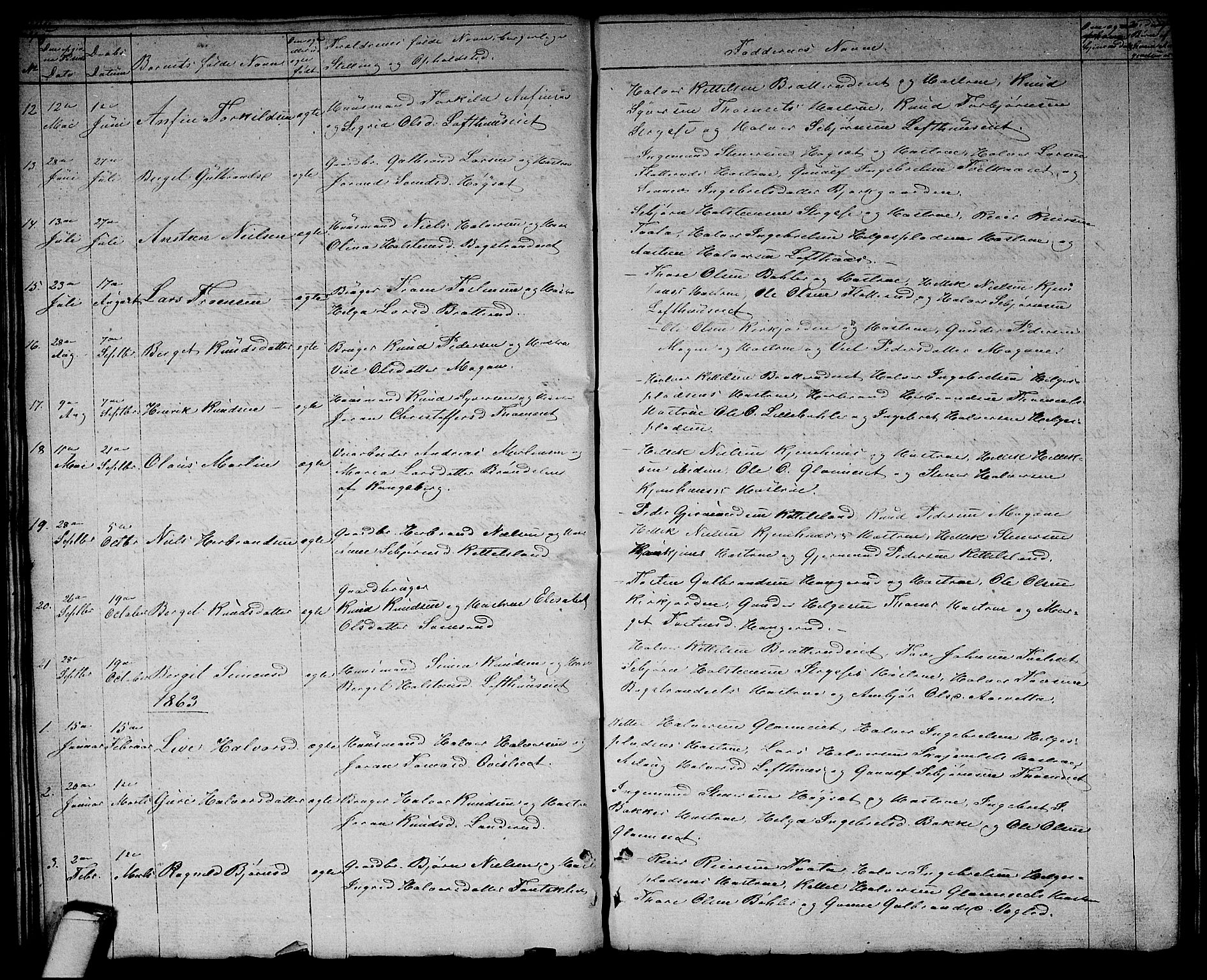 Rollag kirkebøker, SAKO/A-240/G/Gb/L0001: Parish register (copy) no. II 1, 1836-1877, p. 45