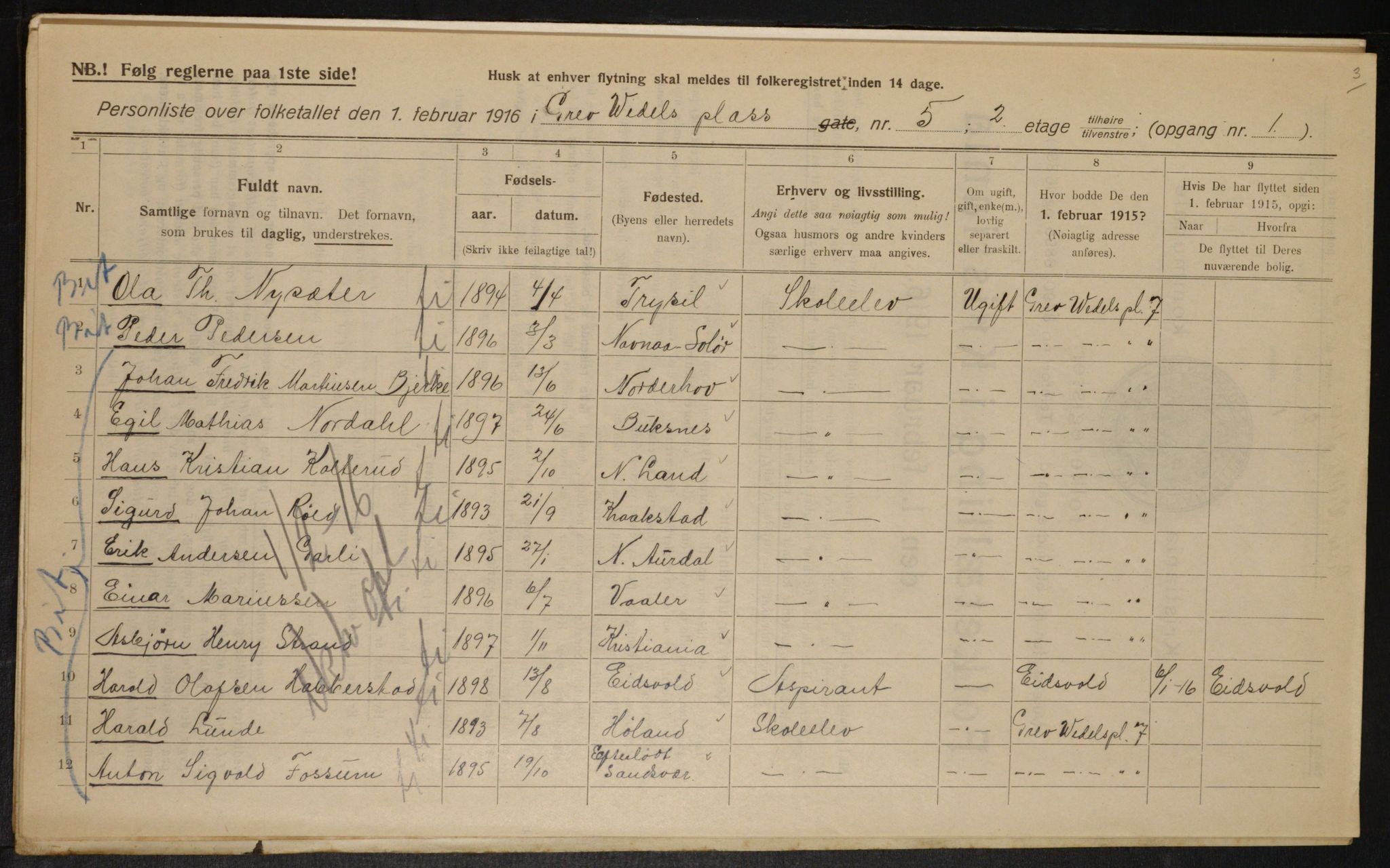 OBA, Municipal Census 1916 for Kristiania, 1916, p. 30475