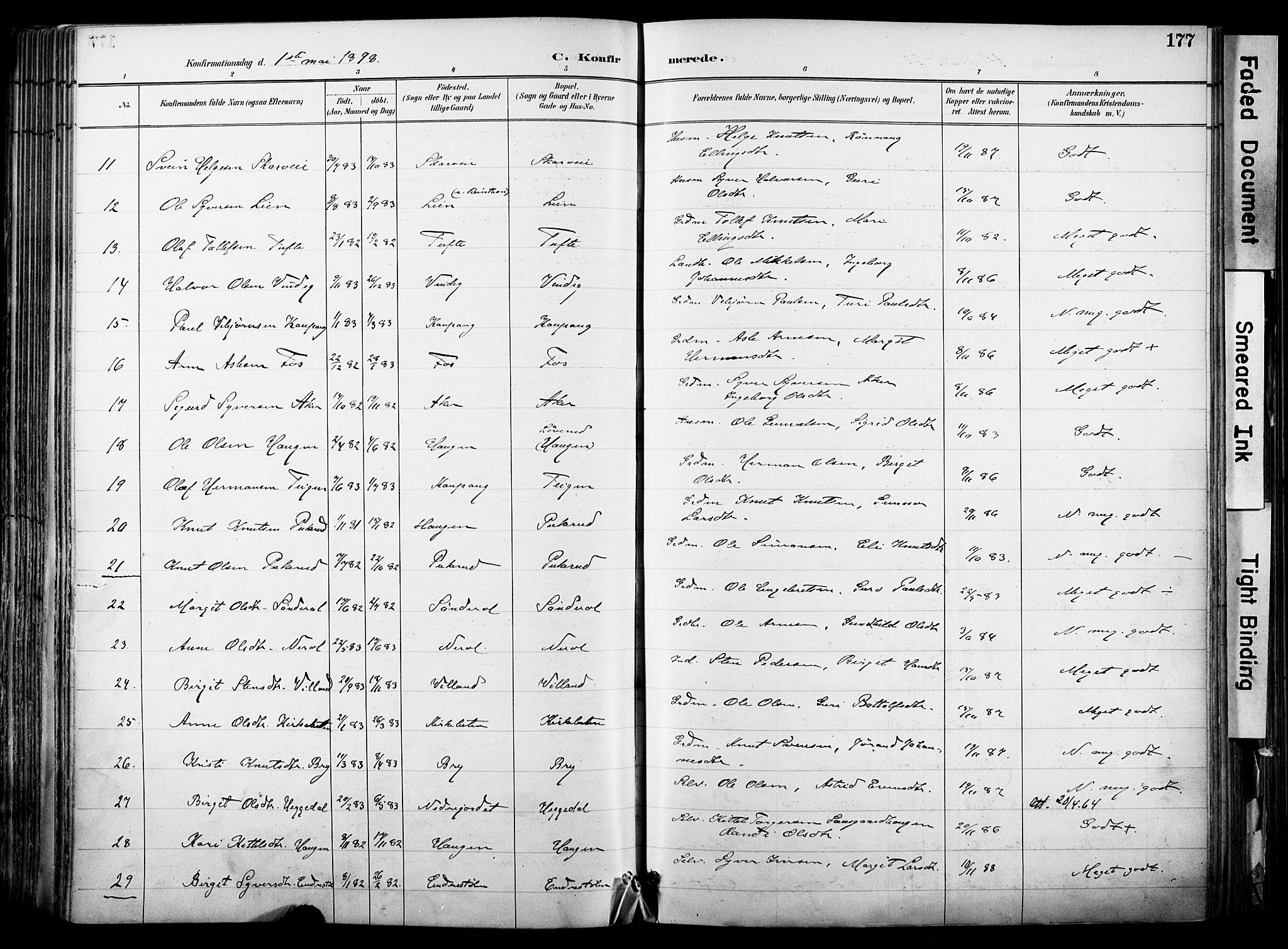 Hol kirkebøker, AV/SAKO-A-227/F/Fa/L0003: Parish register (official) no. I 3, 1887-1918, p. 177