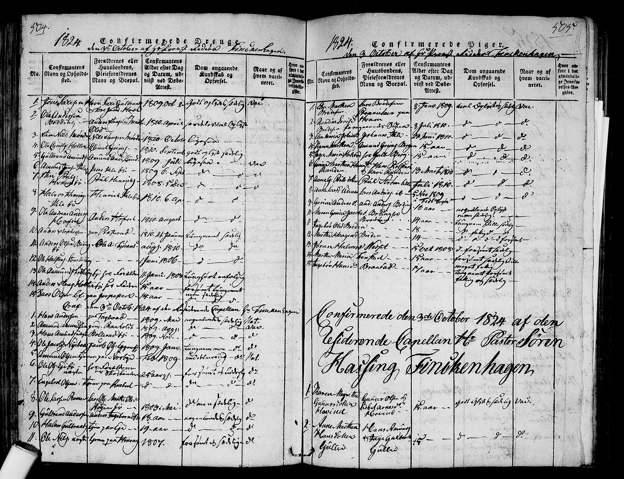 Nes prestekontor Kirkebøker, AV/SAO-A-10410/G/Ga/L0001: Parish register (copy) no. I 1, 1815-1835, p. 504-505