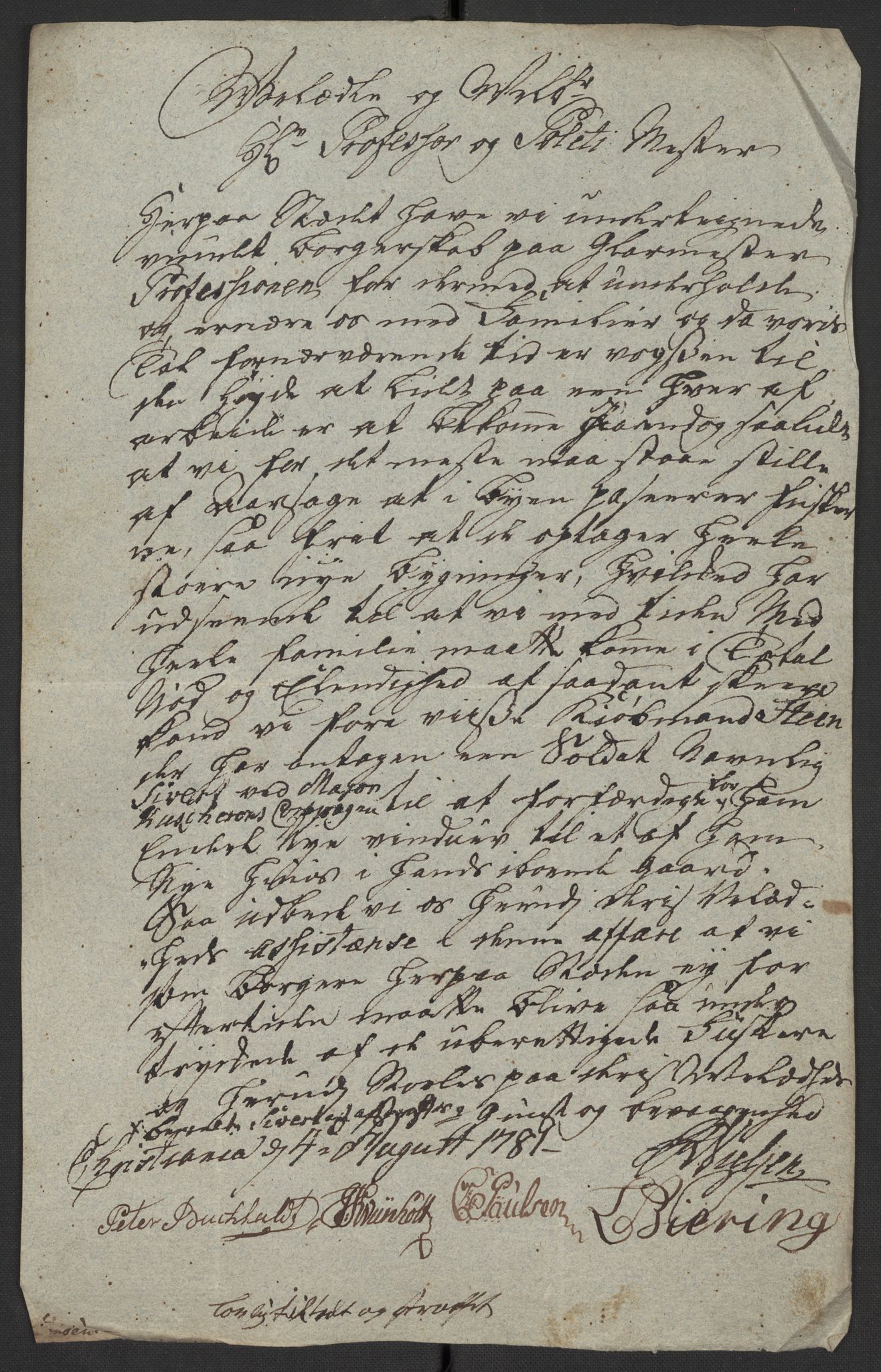 Oslo politidistrikt, AV/SAO-A-10085/D/Da/L0003: Innkomne brev, pro memoria m.v., 1781, p. 169